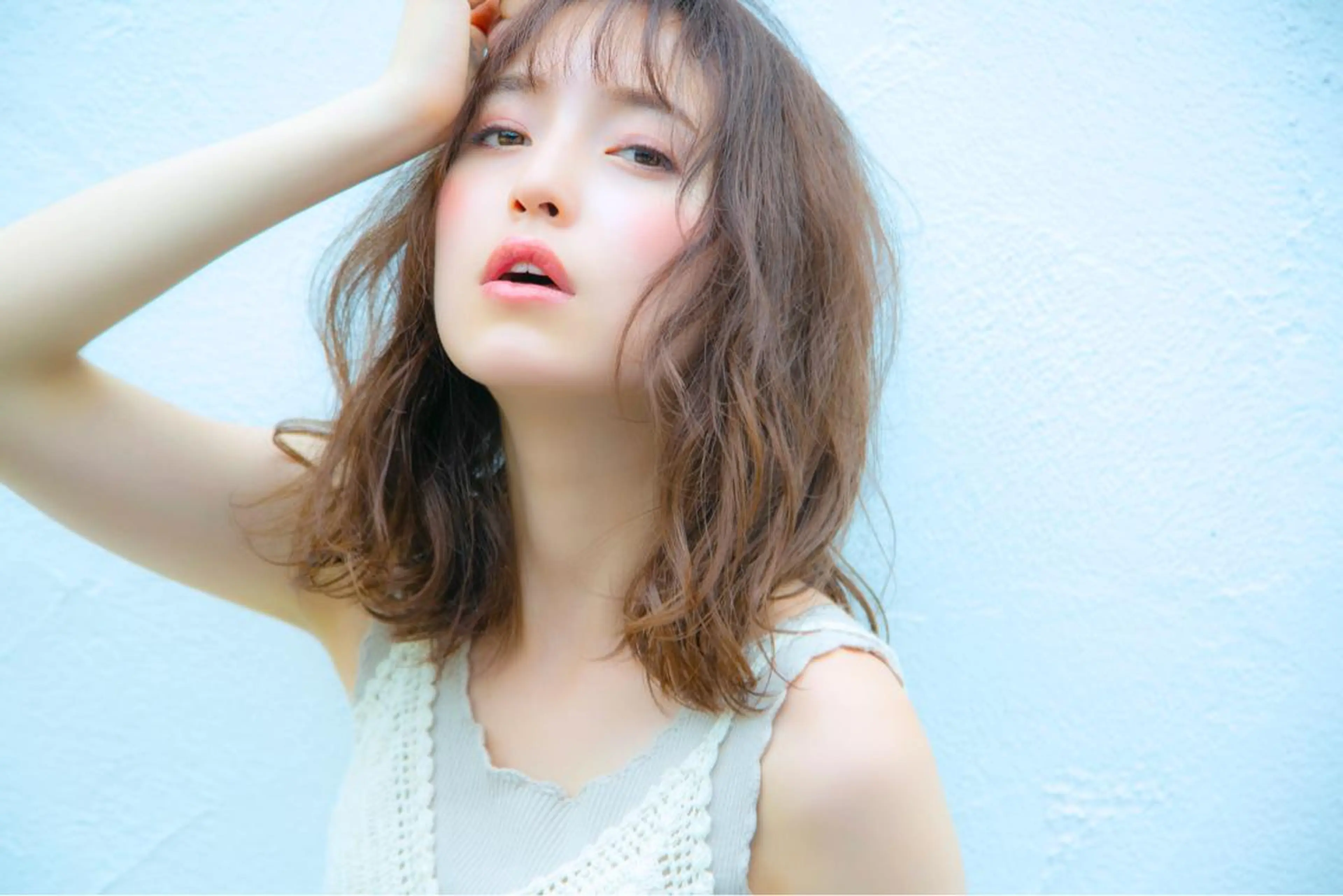 セミロング パーマ セミロングパーマ アッシュ ボブ 外国人風カラー ハイライト トリートメント ヘッドスパ 韓国ヘア♡おくれ毛♡ ボブ♡sayakaのヘアスタイル