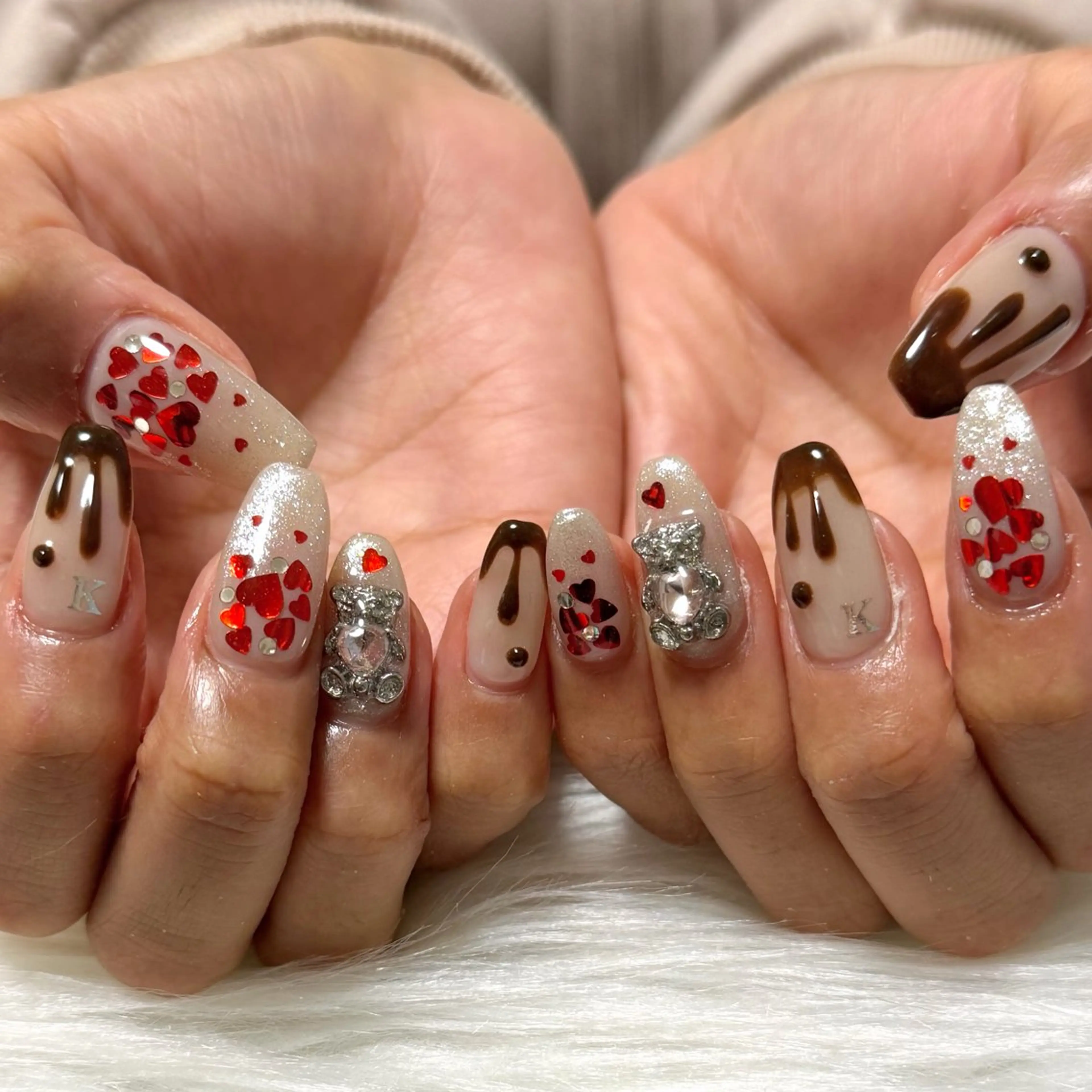 ネイル アートネイル バレンタイン アスピーネイル asukaのネイルデザイン