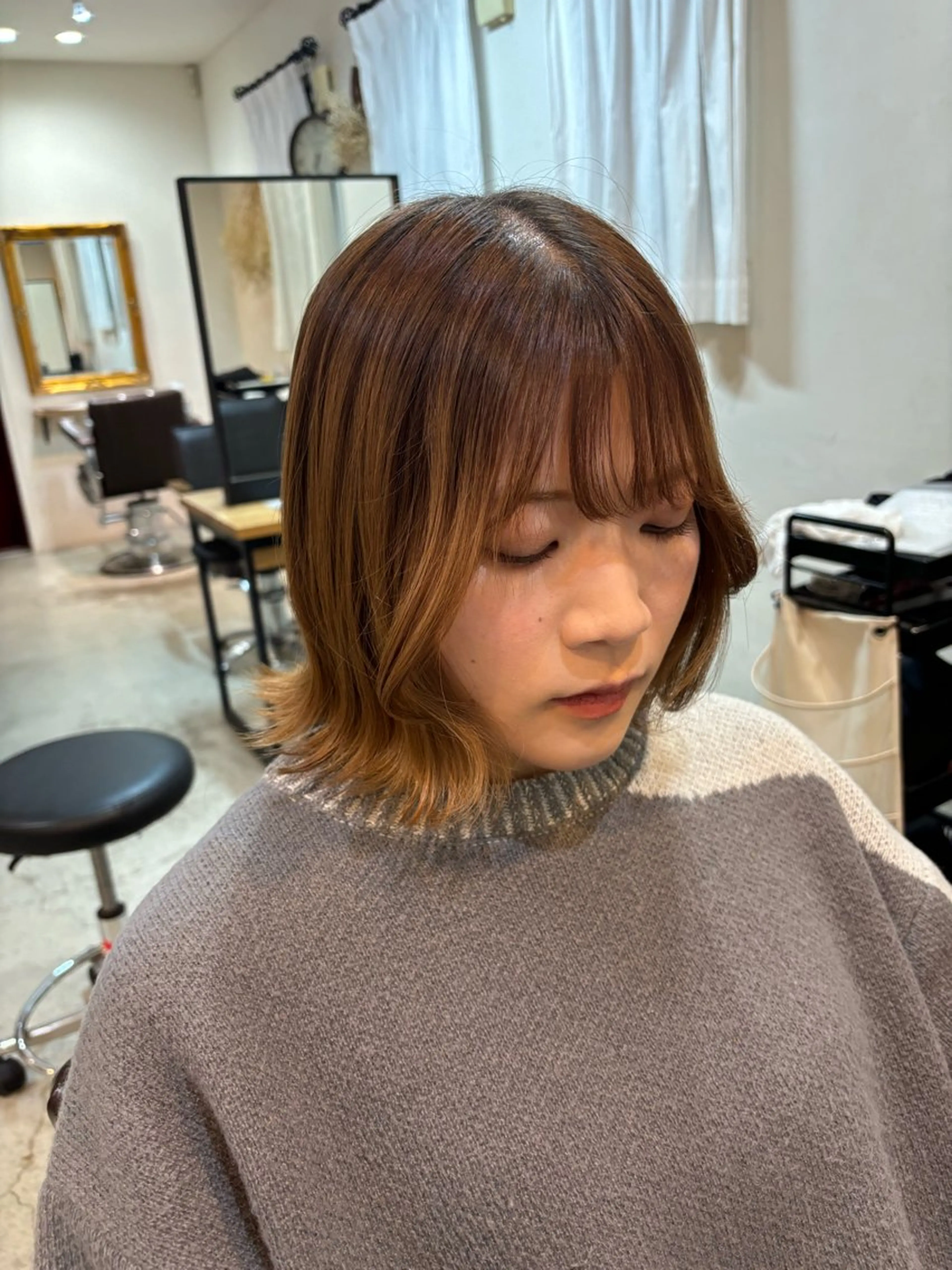 ミディアム 外ハネヘア レイヤー×髪質改善 hinanoのヘアスタイル
