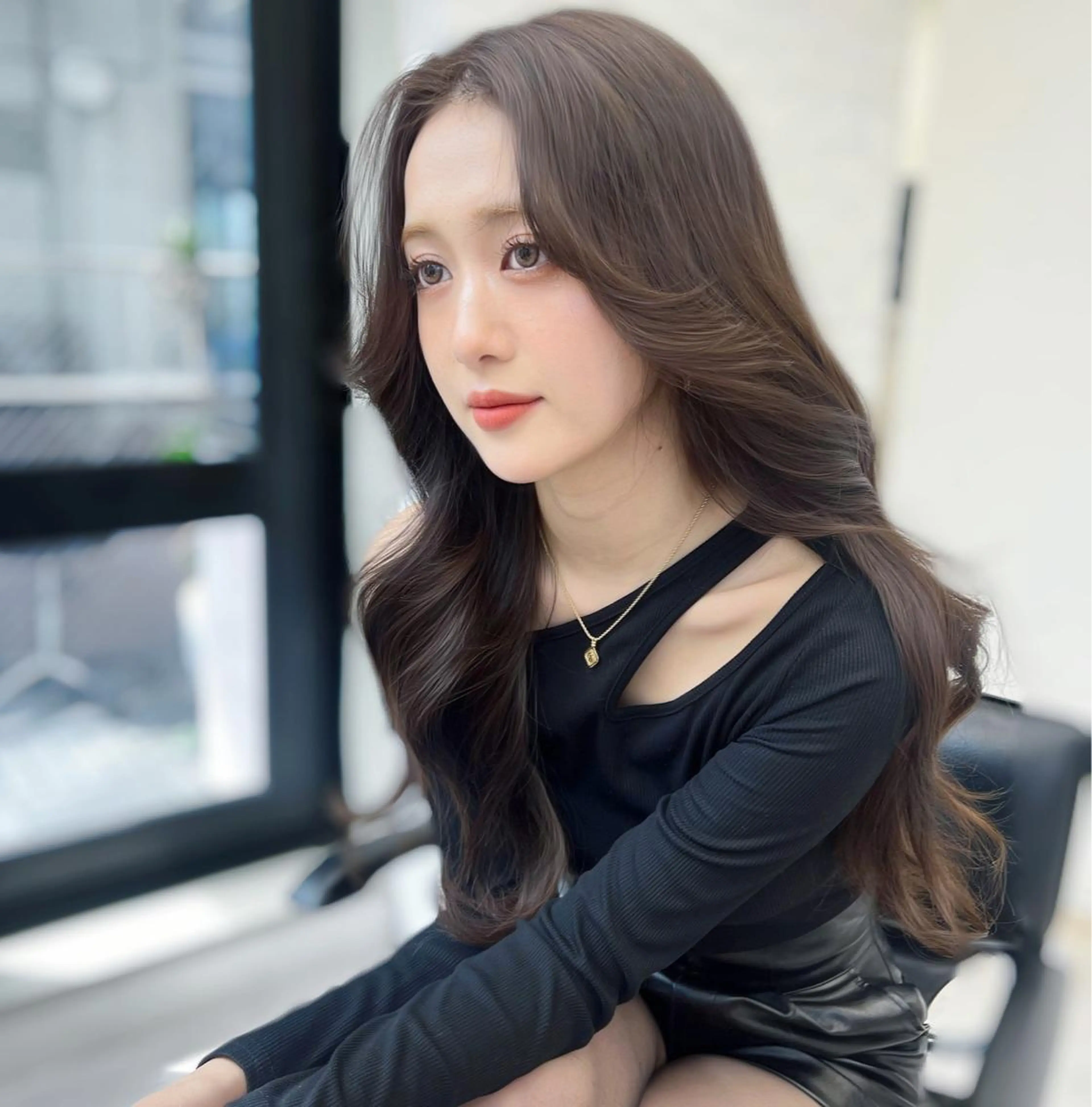 ロング カラー 韓国ヘア♡ 顔まわりカットayaのヘアスタイル