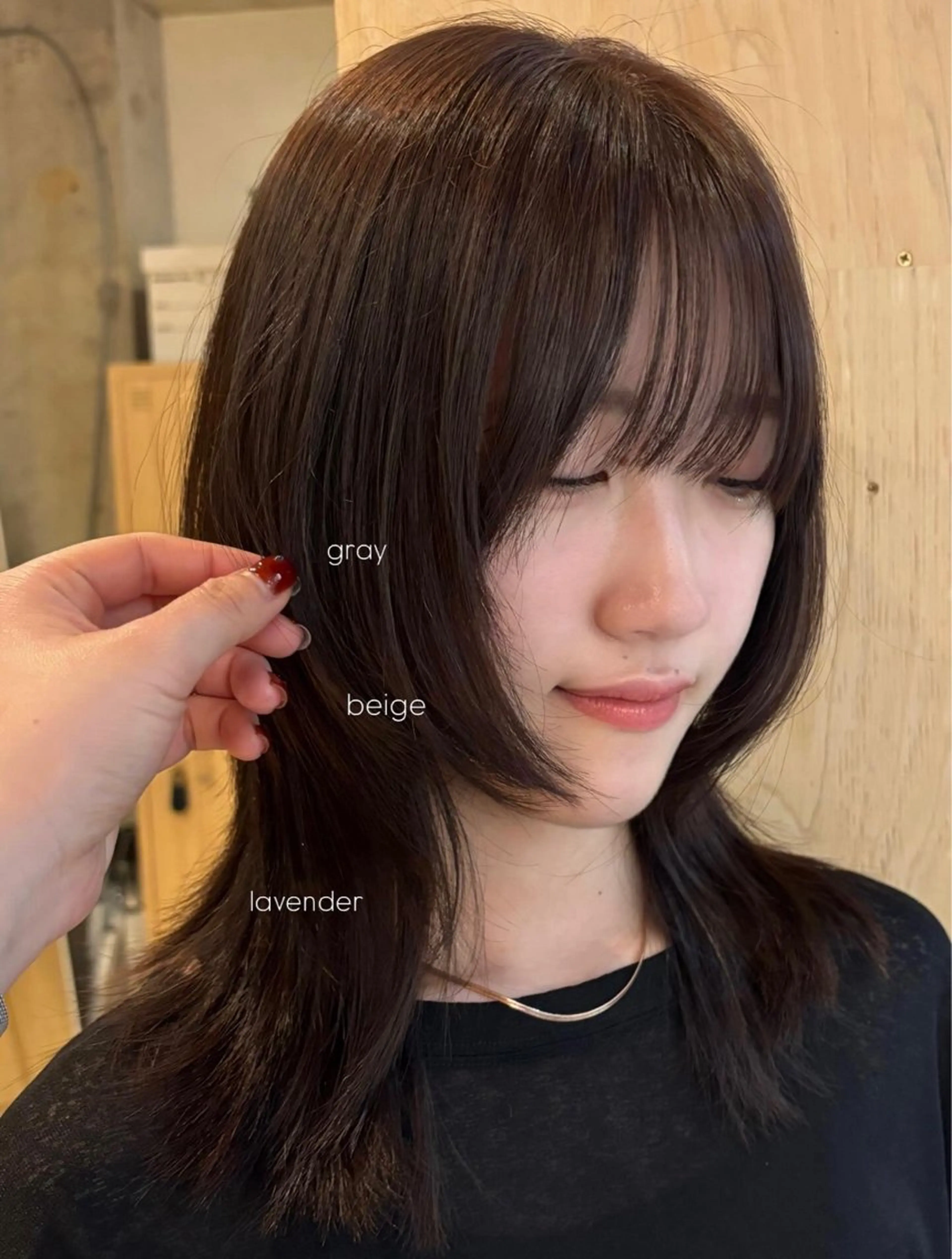 セミロング ヘアカラー トリートメント 透明感カラー🤎/ ツヤカラー/さくらのヘアスタイル