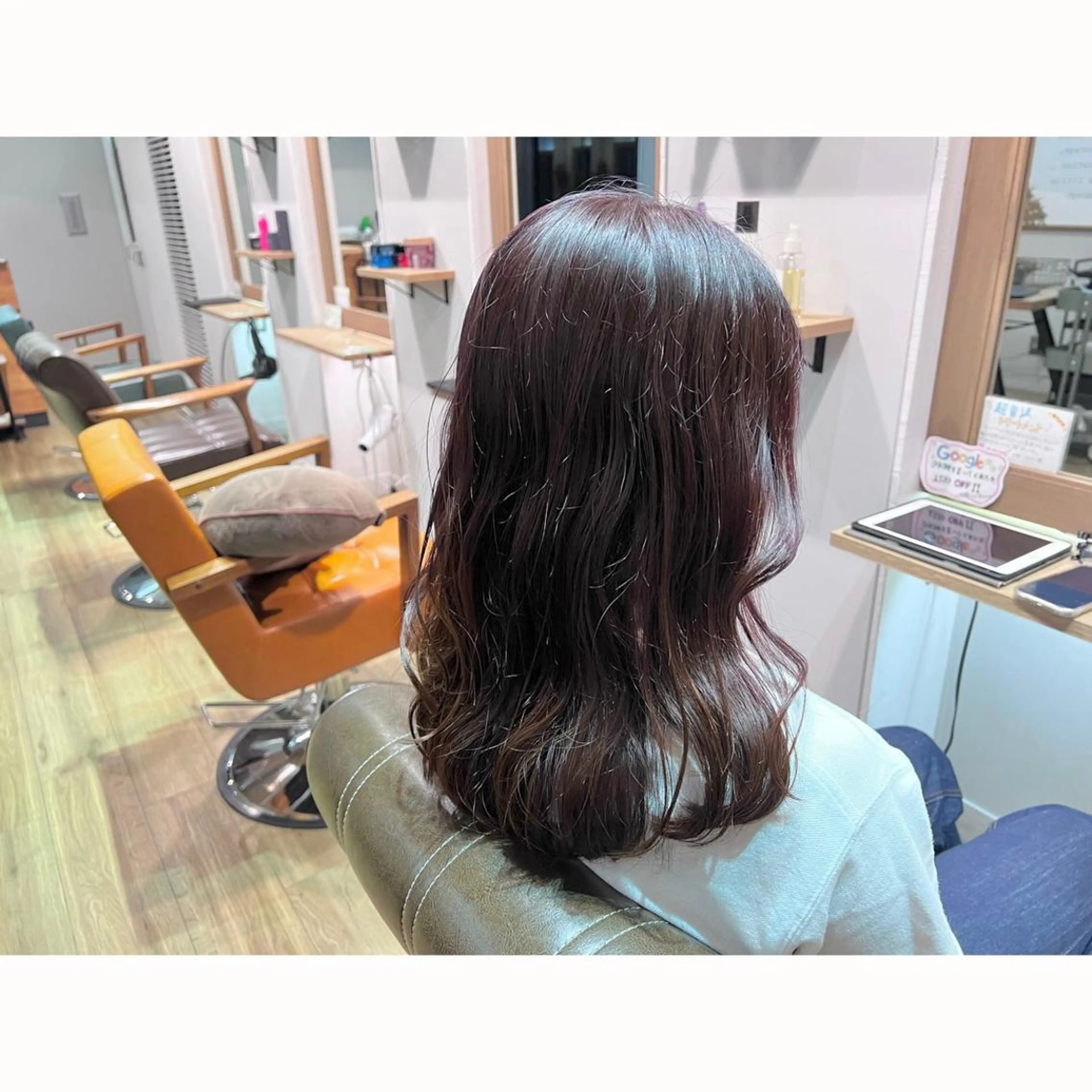 ロング カラー ピンクカラー バイオレットカラー ヘアカラー トリートメント ツキダテ ユイのヘアスタイル