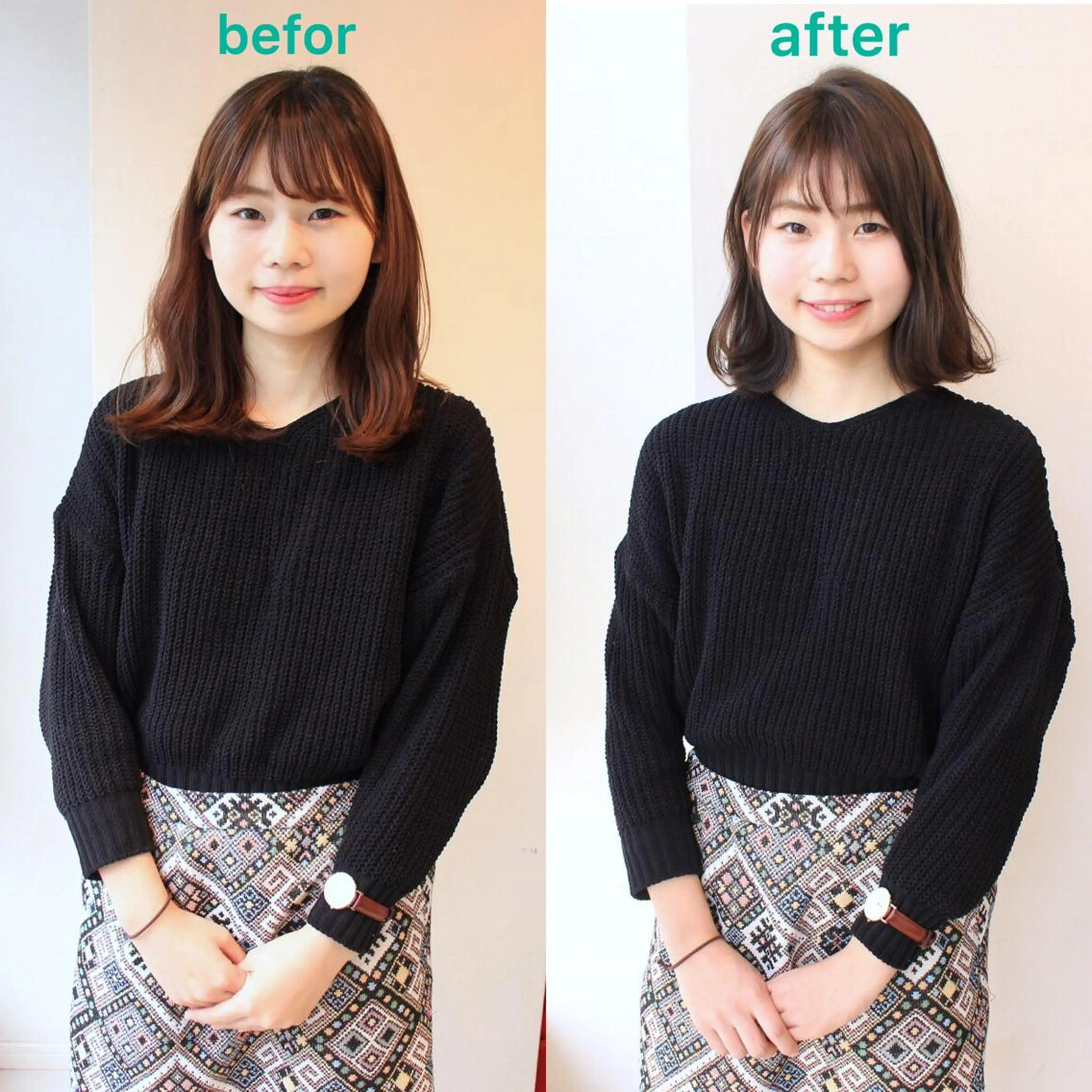 ミディアム 河野 薫のヘアスタイル