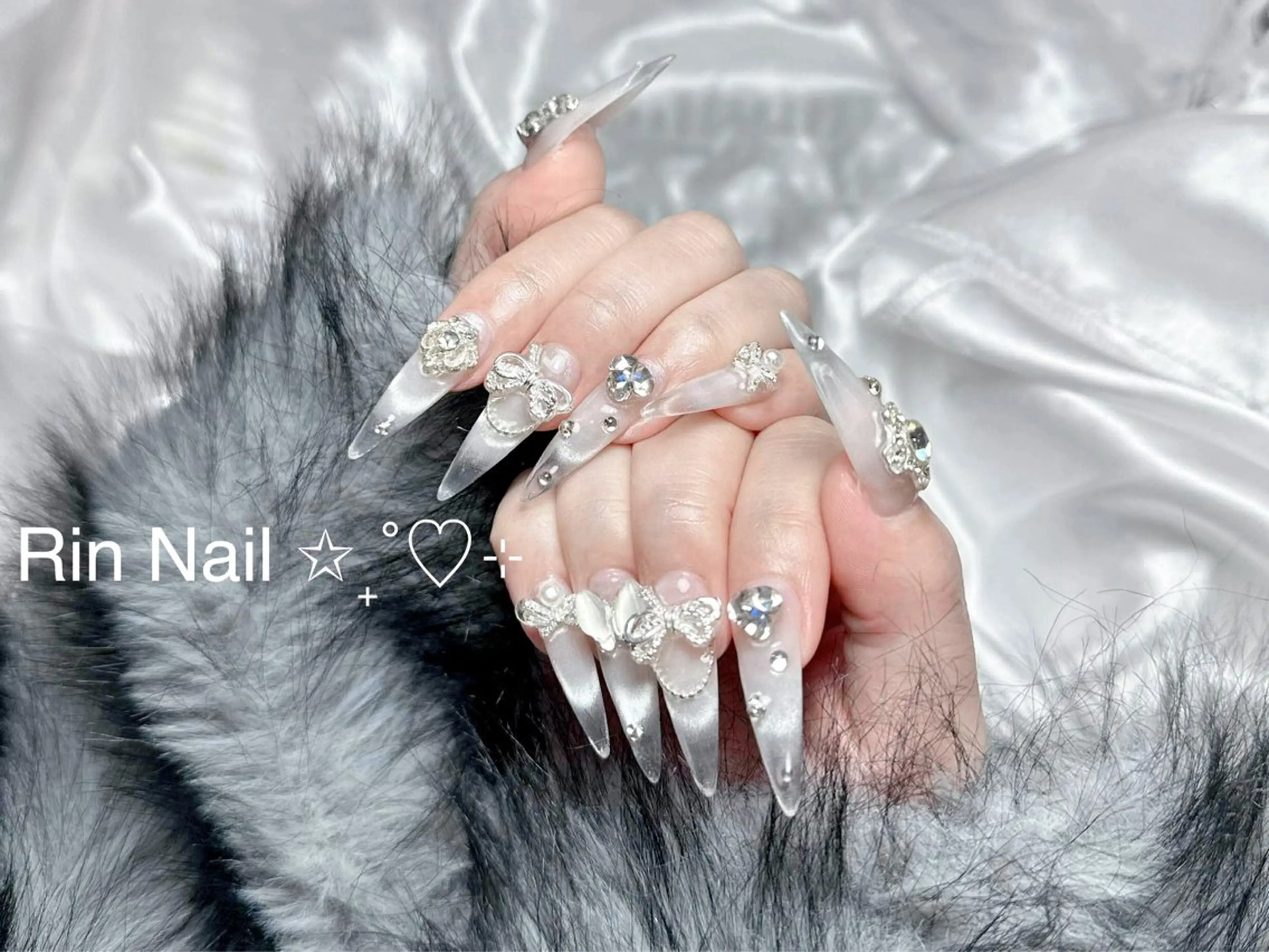 ネイル アートネイル ロングネイル スカルプネイル ネイルチップ ハンドネイル Rin Nail 新大久保店のネイルデザイン