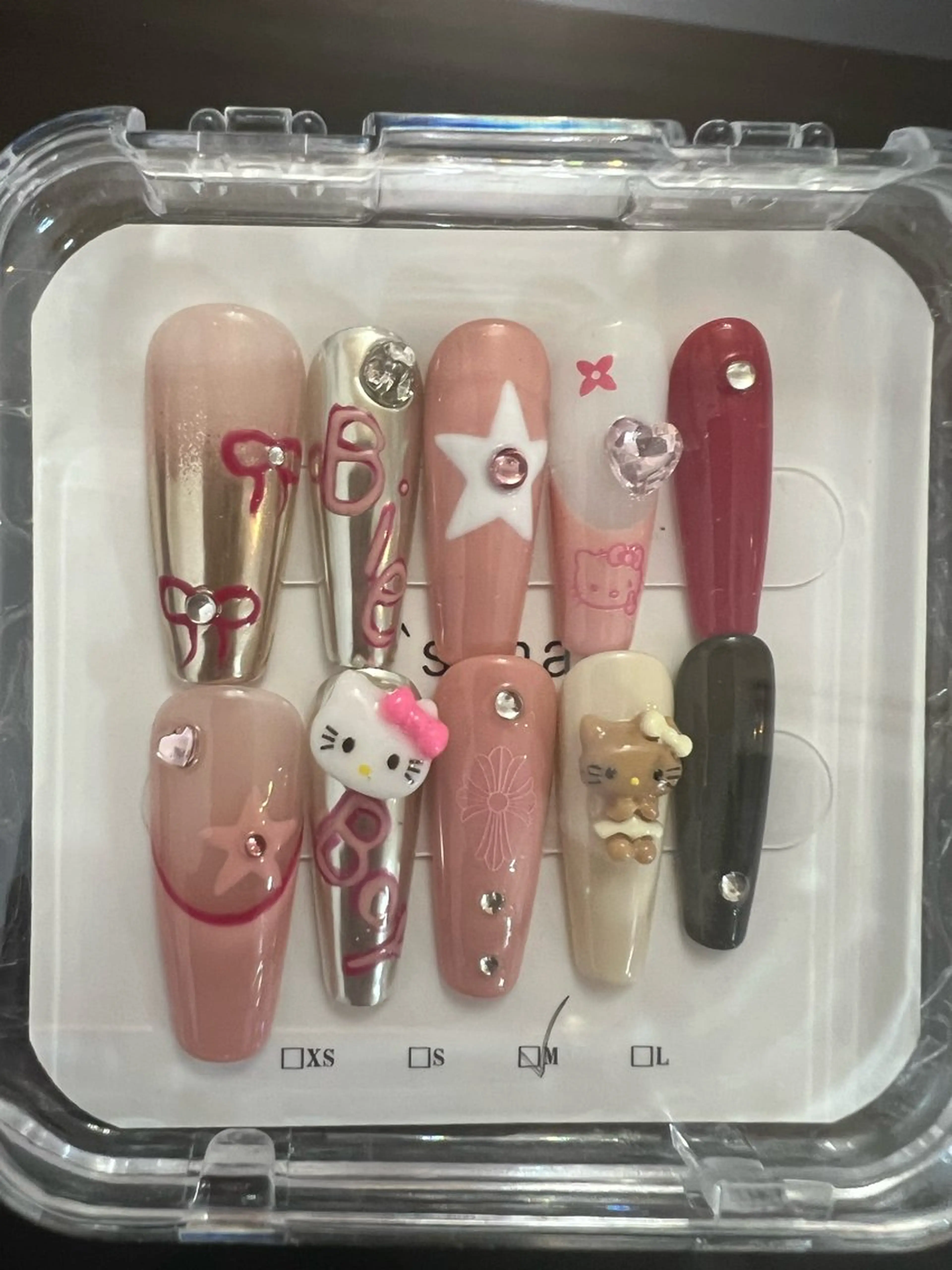 ネイル ジェルネイル ロングネイル リボン ネイルチップ K‘s nail salonのネイルデザイン