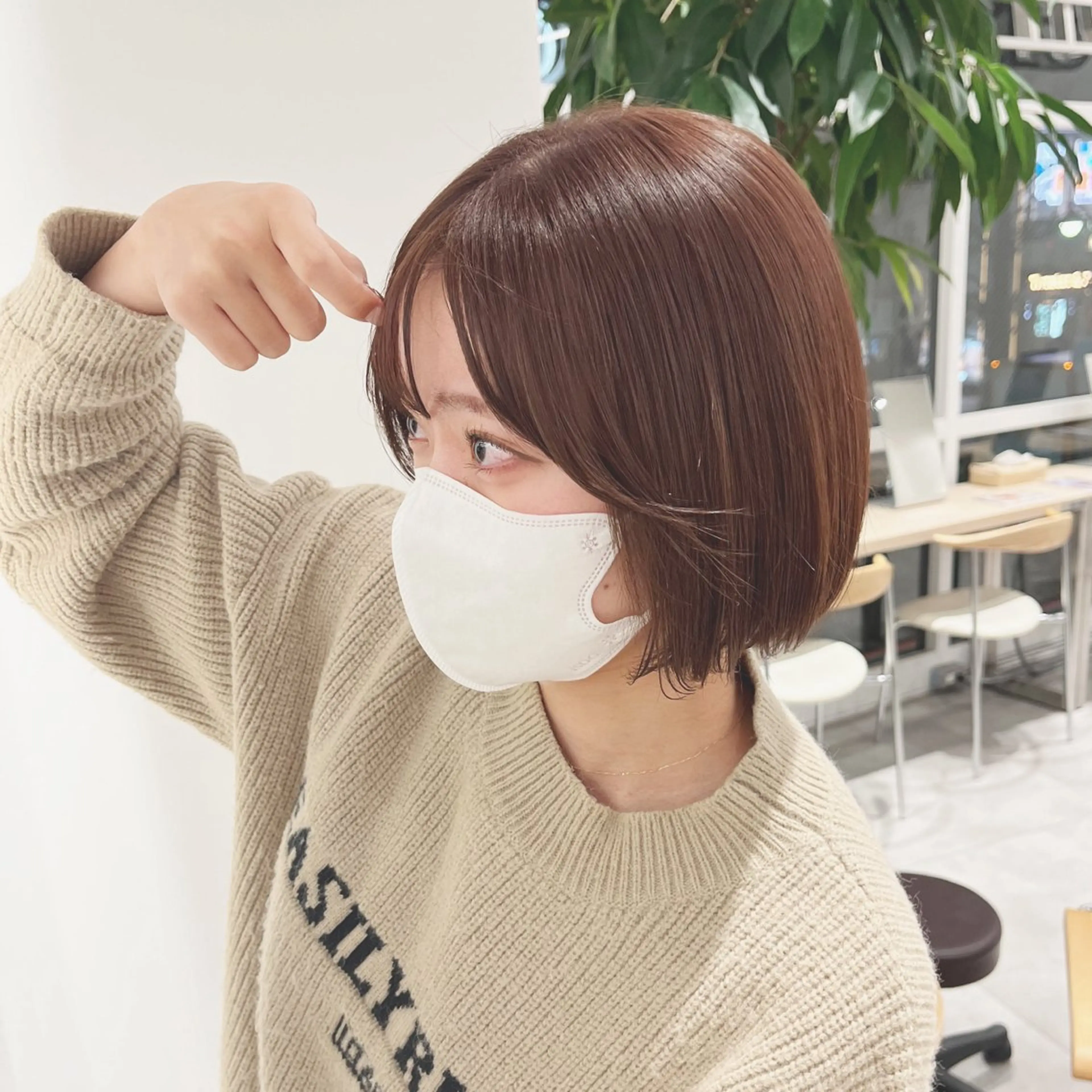 ショート カラー ブラウンカラー ラベンダーカラー ラベンダーブラウン ばんちなつ / ボブ/透明感カラーのヘアスタイル