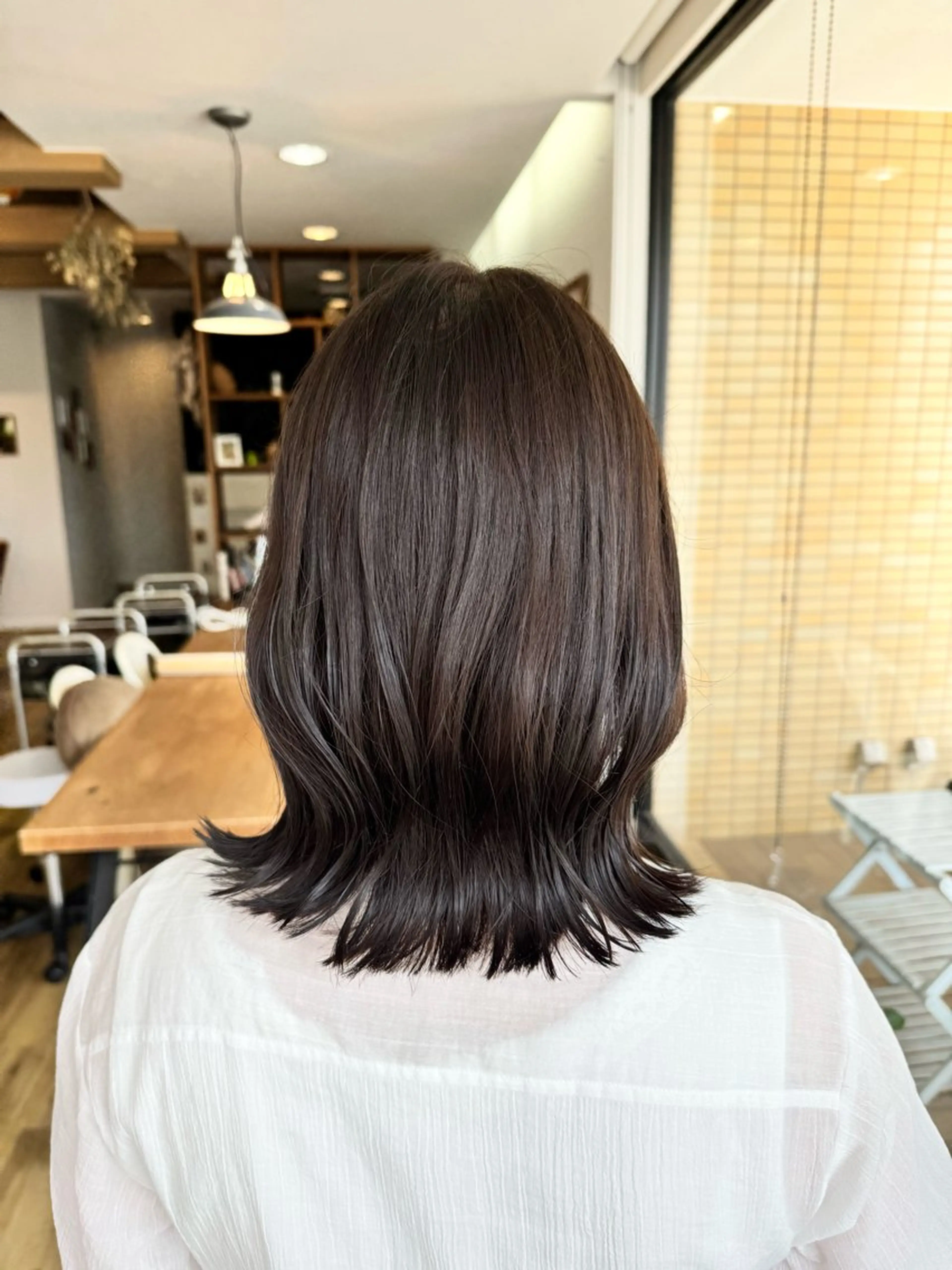 セミロング カラー カット ヘアカラー トリートメント ツキダテ ユイのヘアスタイル