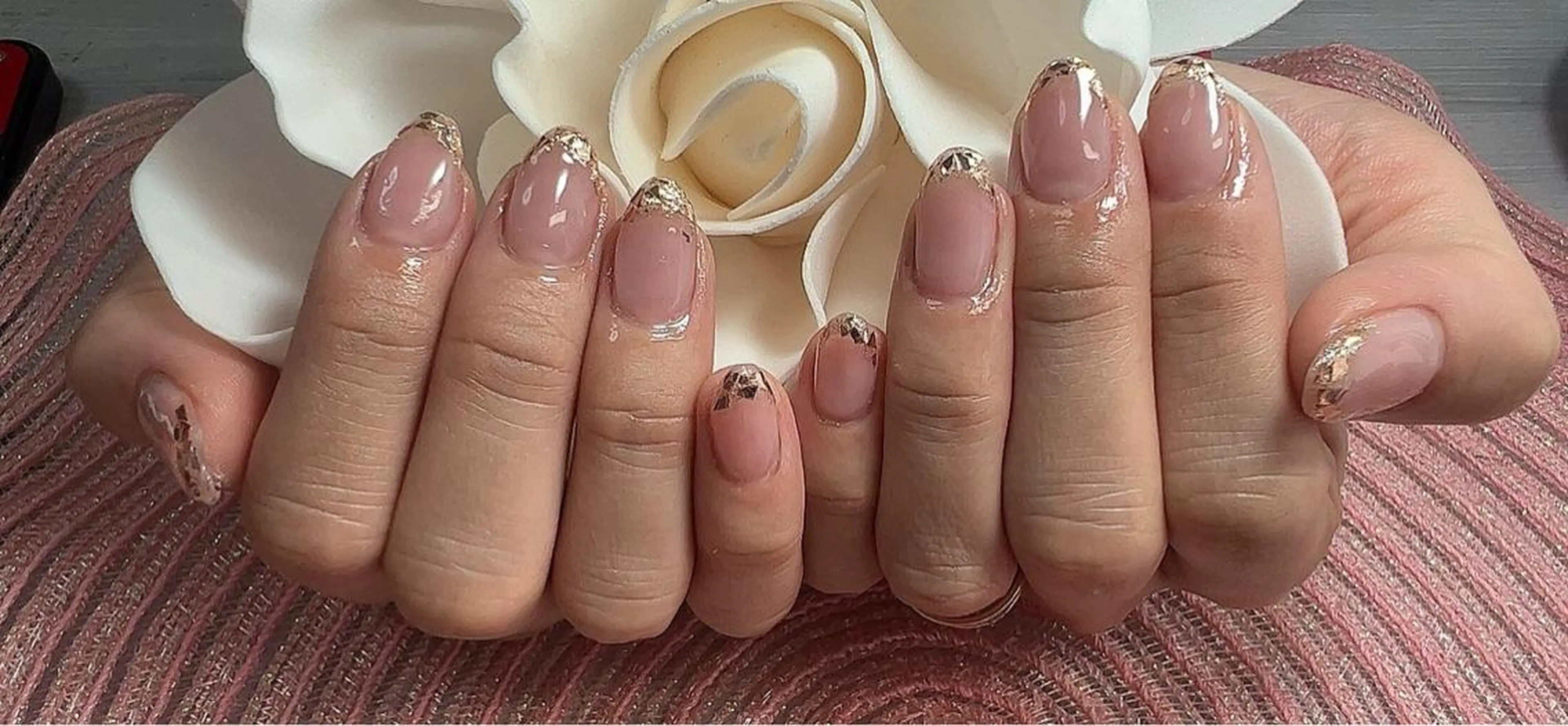 ネイル フレンチネイル ガラスフレンチ Ruana Nailのネイルデザイン