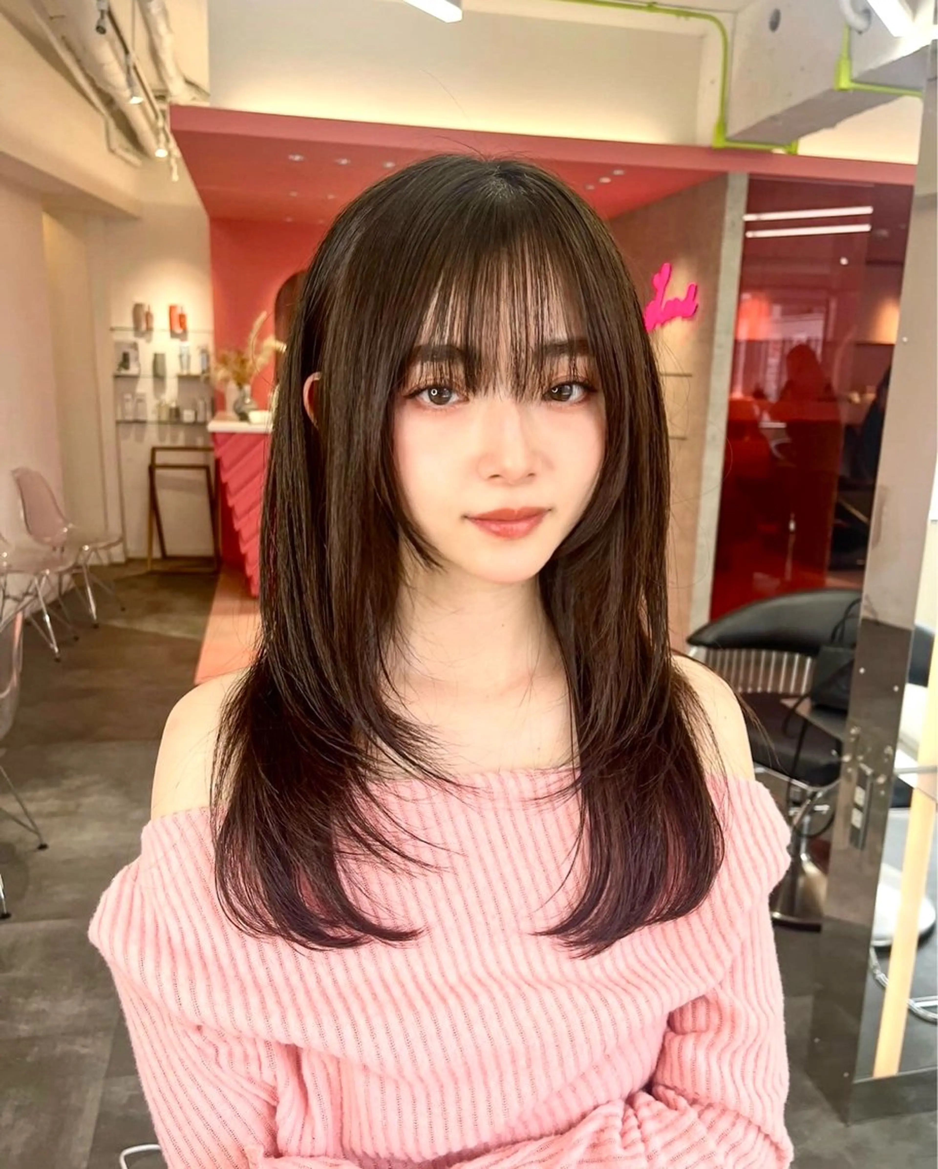 ミディアム 山崎/ボブ縮毛矯正 レイヤー髪質改善のヘアスタイル