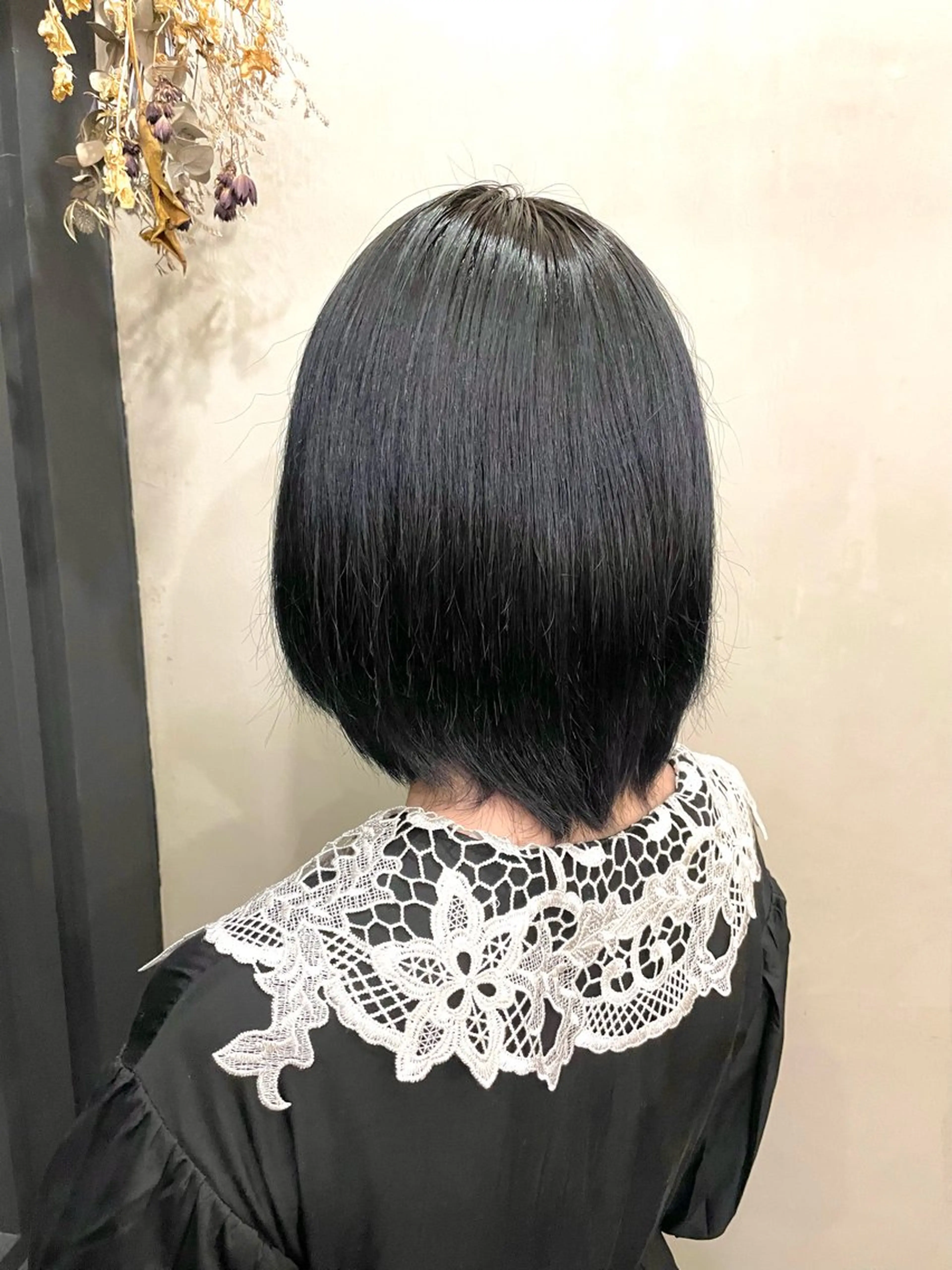 ショート カラー 黒髪 ネイビーカラー ✨レディースカット モデル募集✨イブキのヘアスタイル
