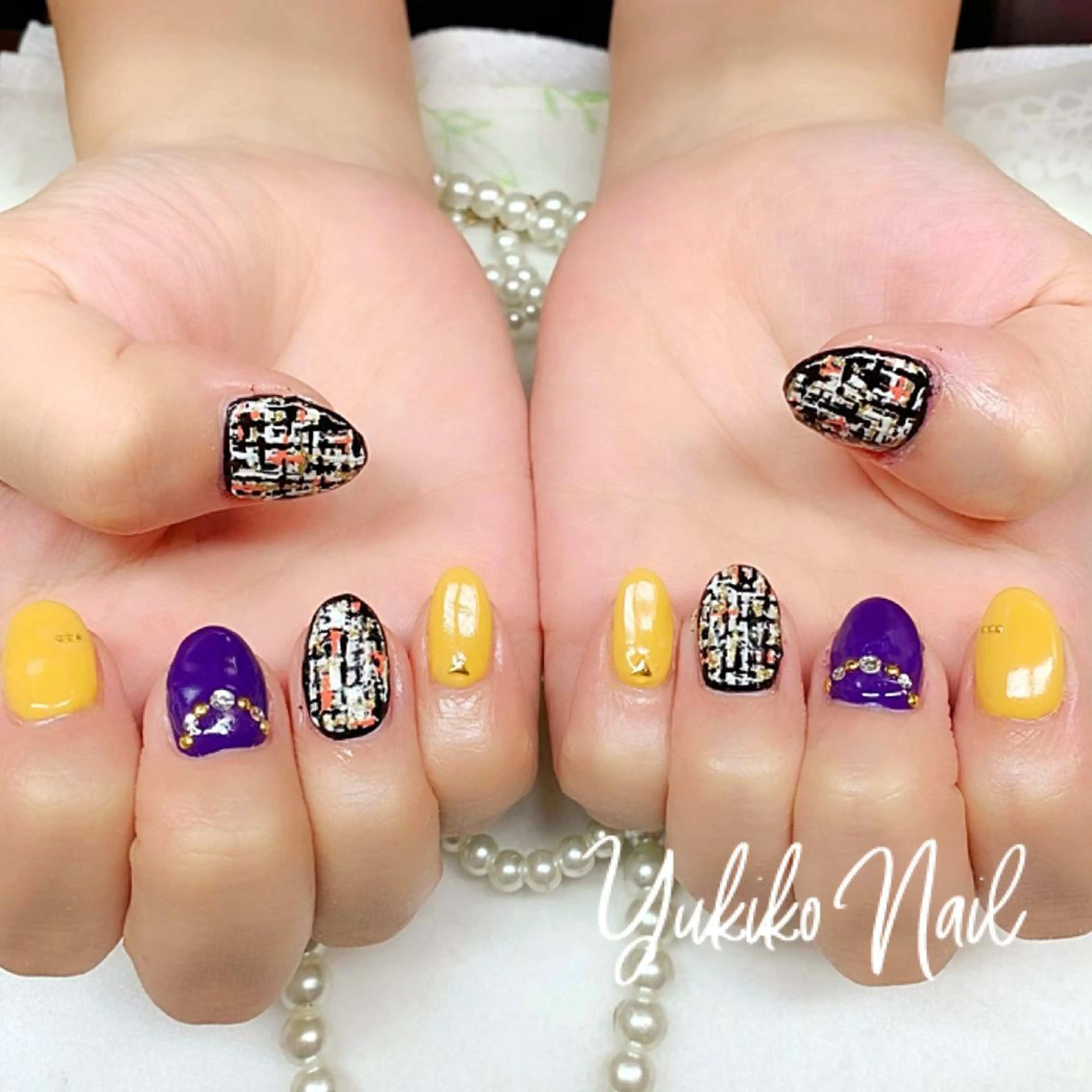 ネイル ツイードネイル ハンドネイル ユキコ ネイルのネイルデザイン