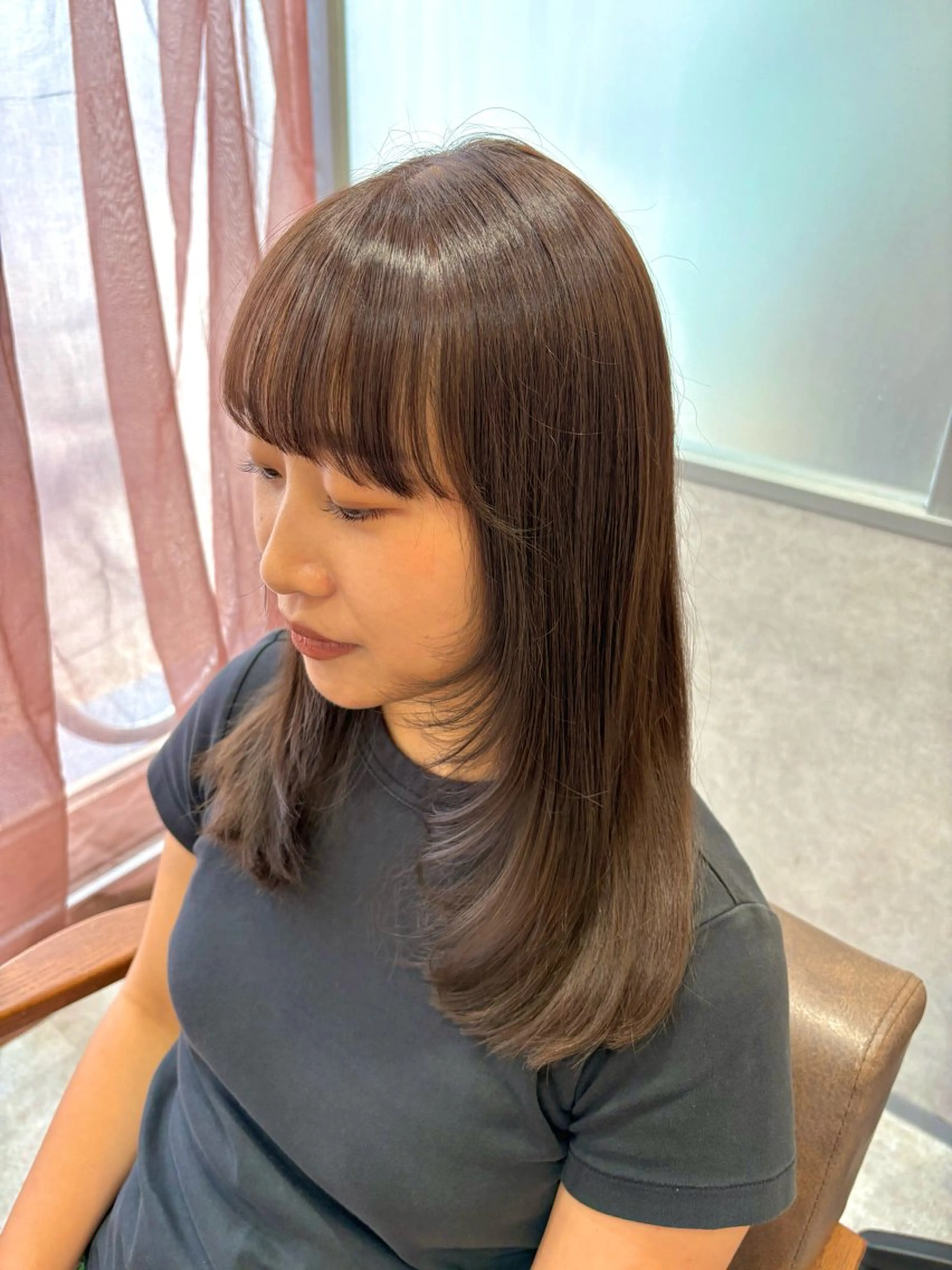 ロング カラー 顔まわりレイヤー レイヤーカット カット ヘッドスパ 暖色＊ベージュ ＊くらたあやかのヘアスタイル