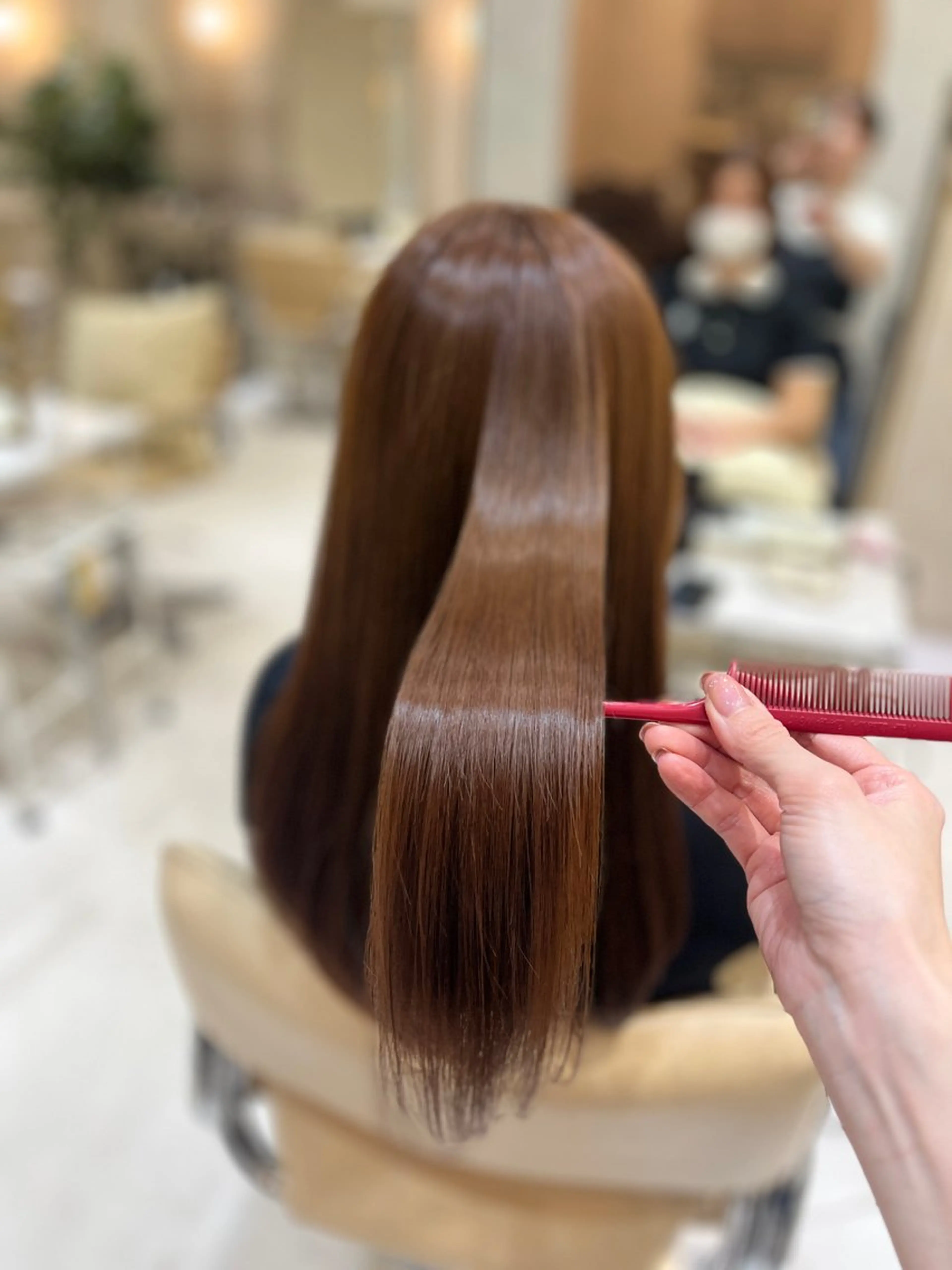 ロング カット ヘアカラー トリートメント Zina博多/ボブ 顔周りKEIKOのヘアスタイル