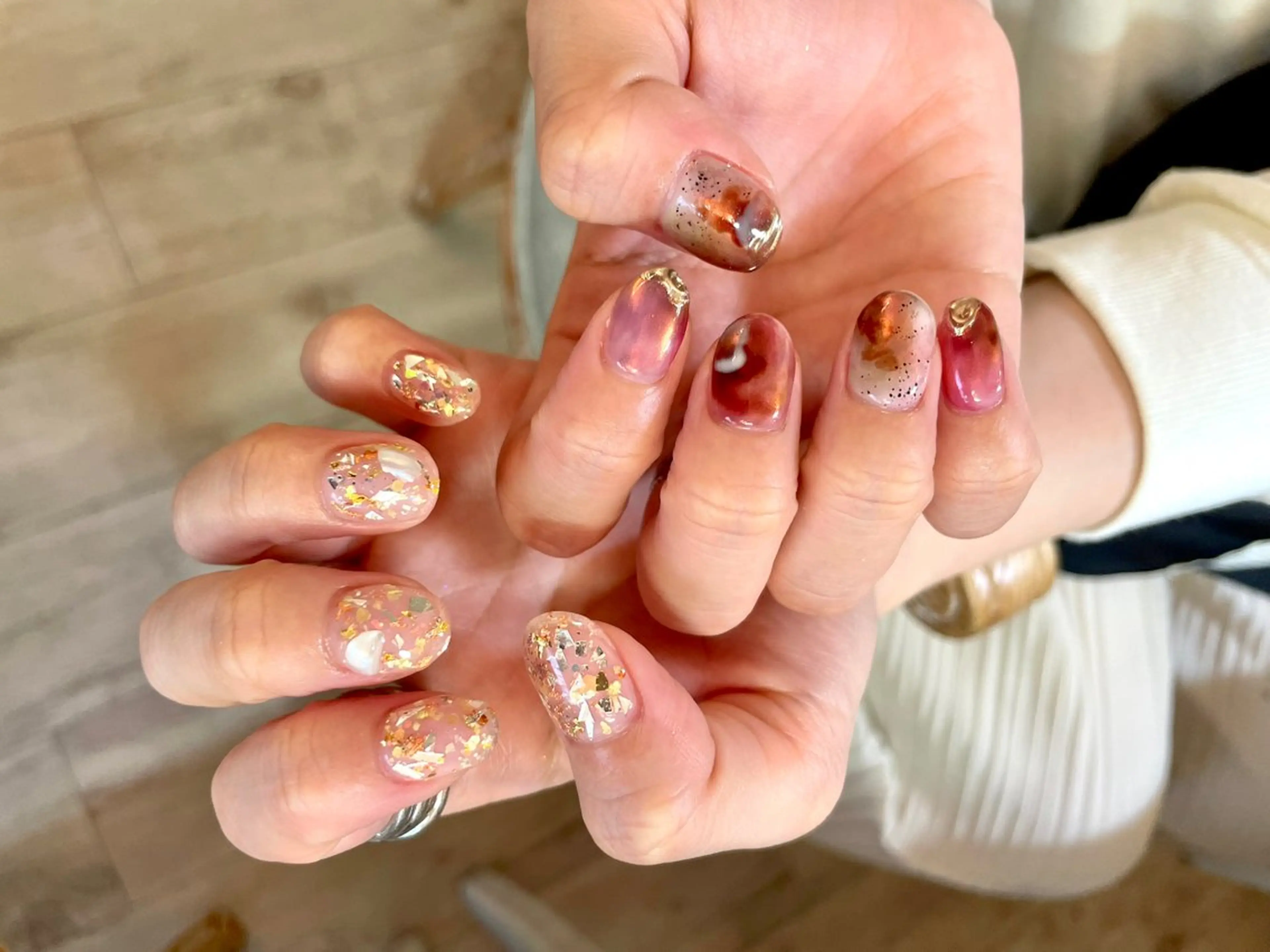 ネイル フレンチネイル グラデーション ラメ(グリッター) マグネットネイル ミラーネイル irodōri所属・irodōri /榎本佳那子のエステ・リラクイメージ