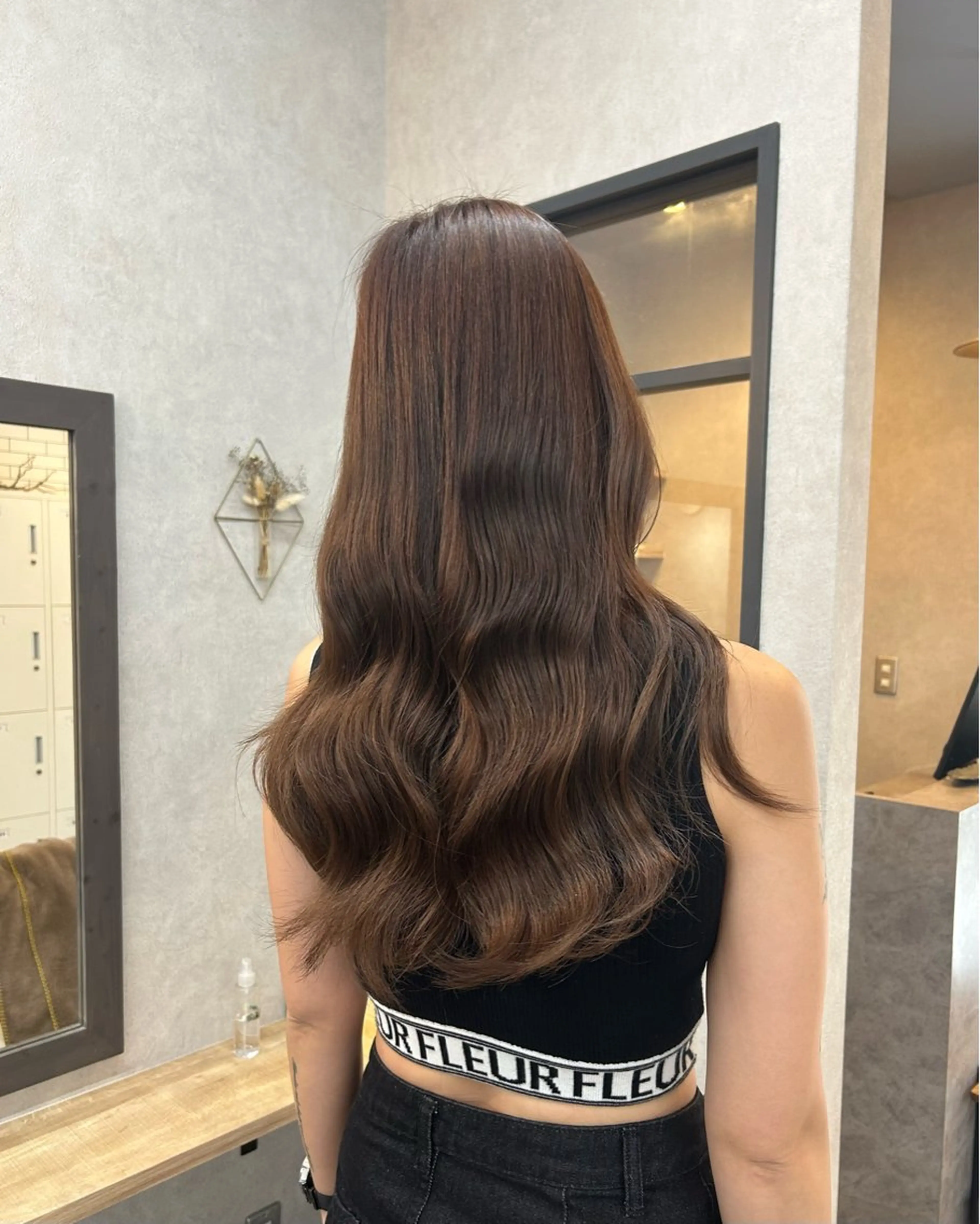 ロング カラー ブラウンカラー ピンクカラー カット ヘアカラー トリートメント いなみね はるきのヘアスタイル