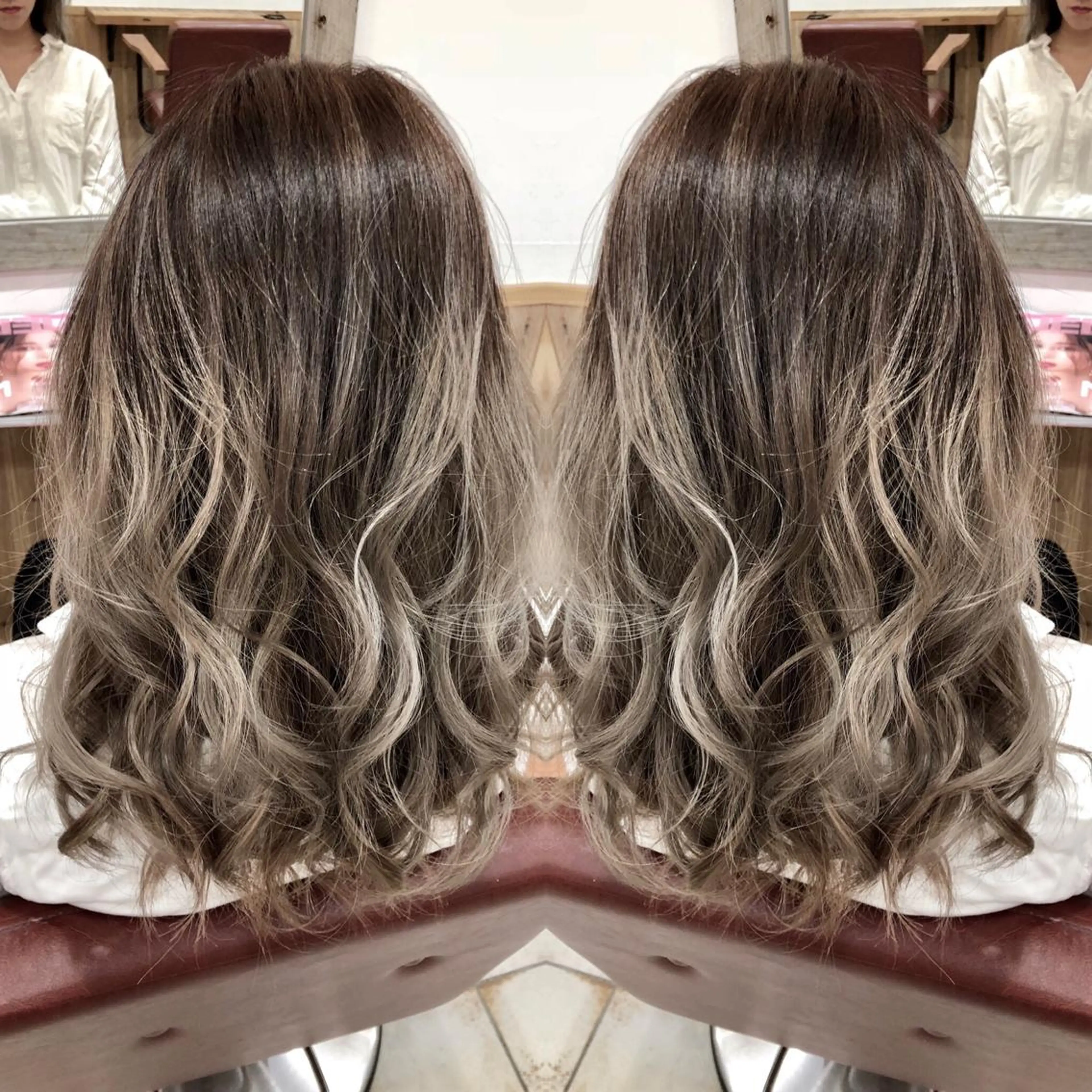 セミロング カラー M IIのヘアスタイル