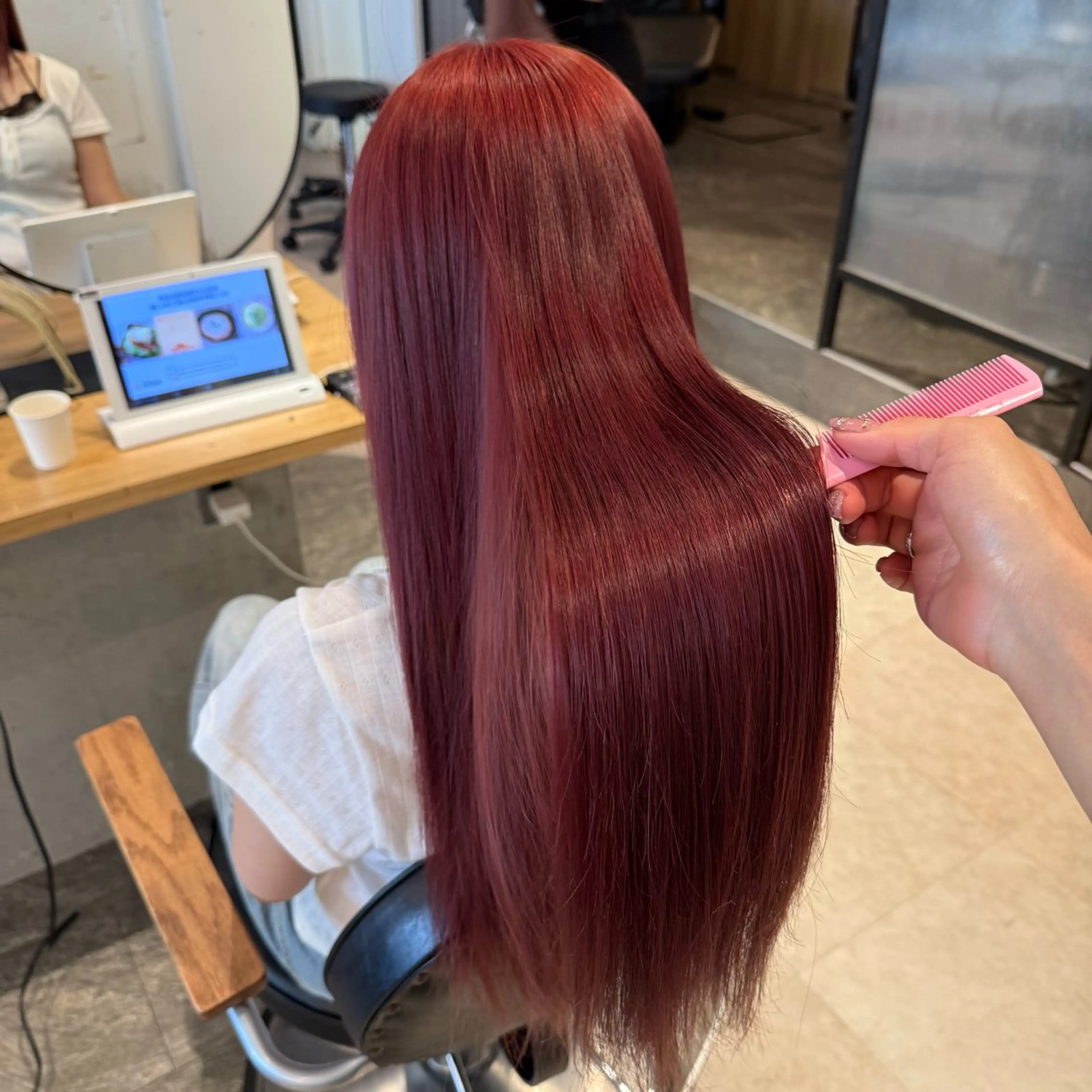 ロング カラー ヘアカラー 💘韓国レイヤー上 品カラーruru💘のヘアスタイル