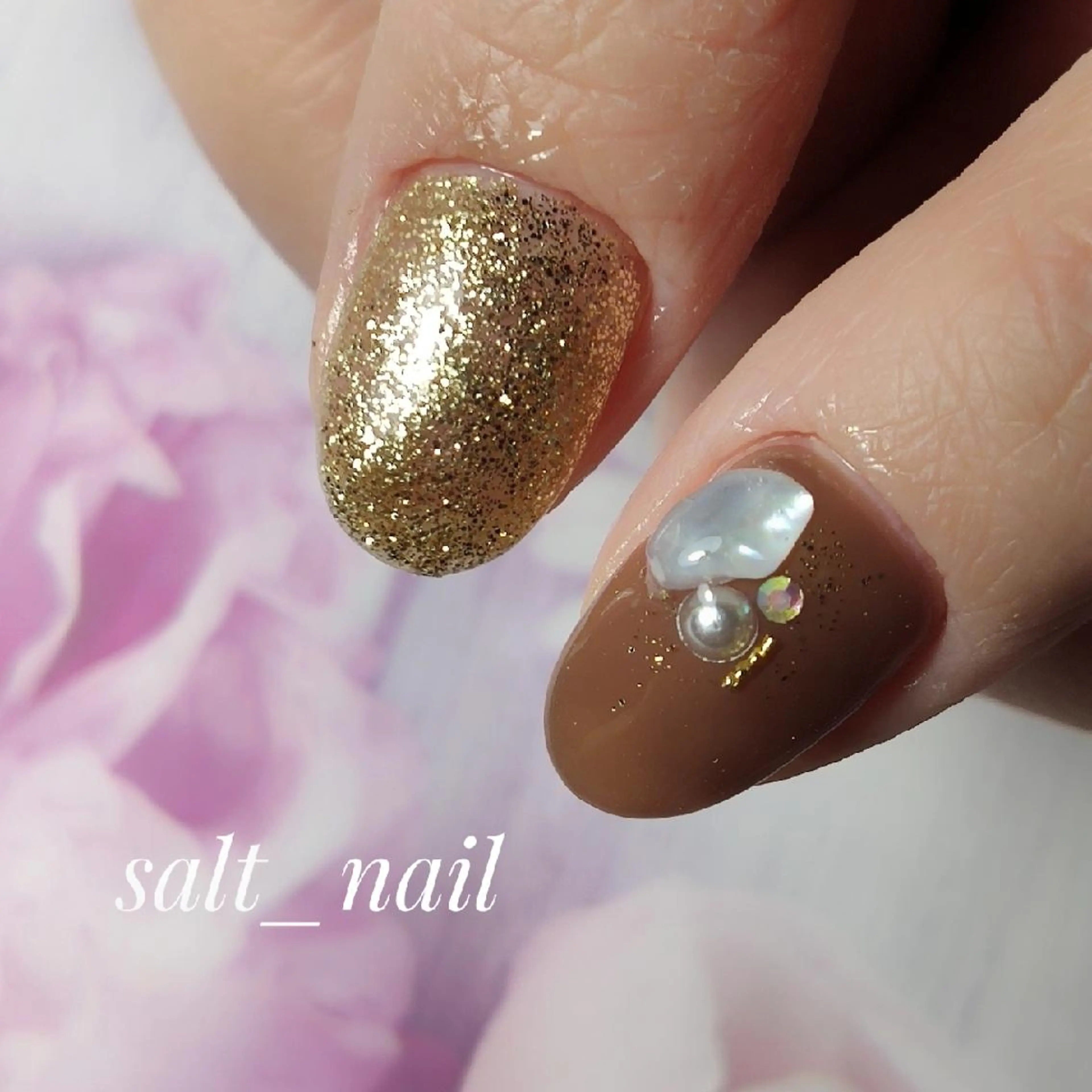 ネイル ラメ(グリッター) ハンドネイル 個人サロン saltnailのネイルデザイン