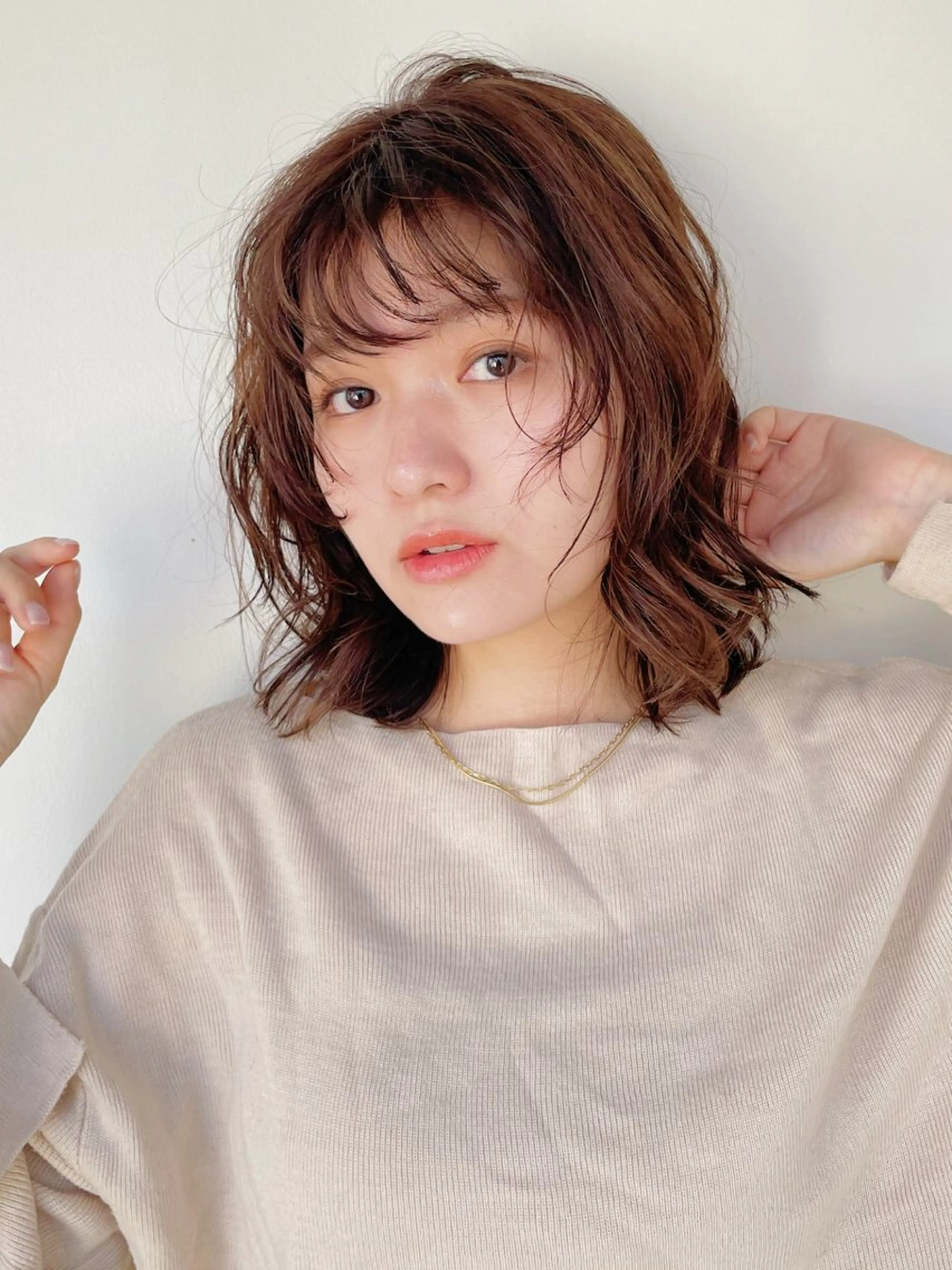 パーマ ニュアンスパーマ カット パーマ ボブ/ミディアム 親しみやすさ/さくらのヘアスタイル