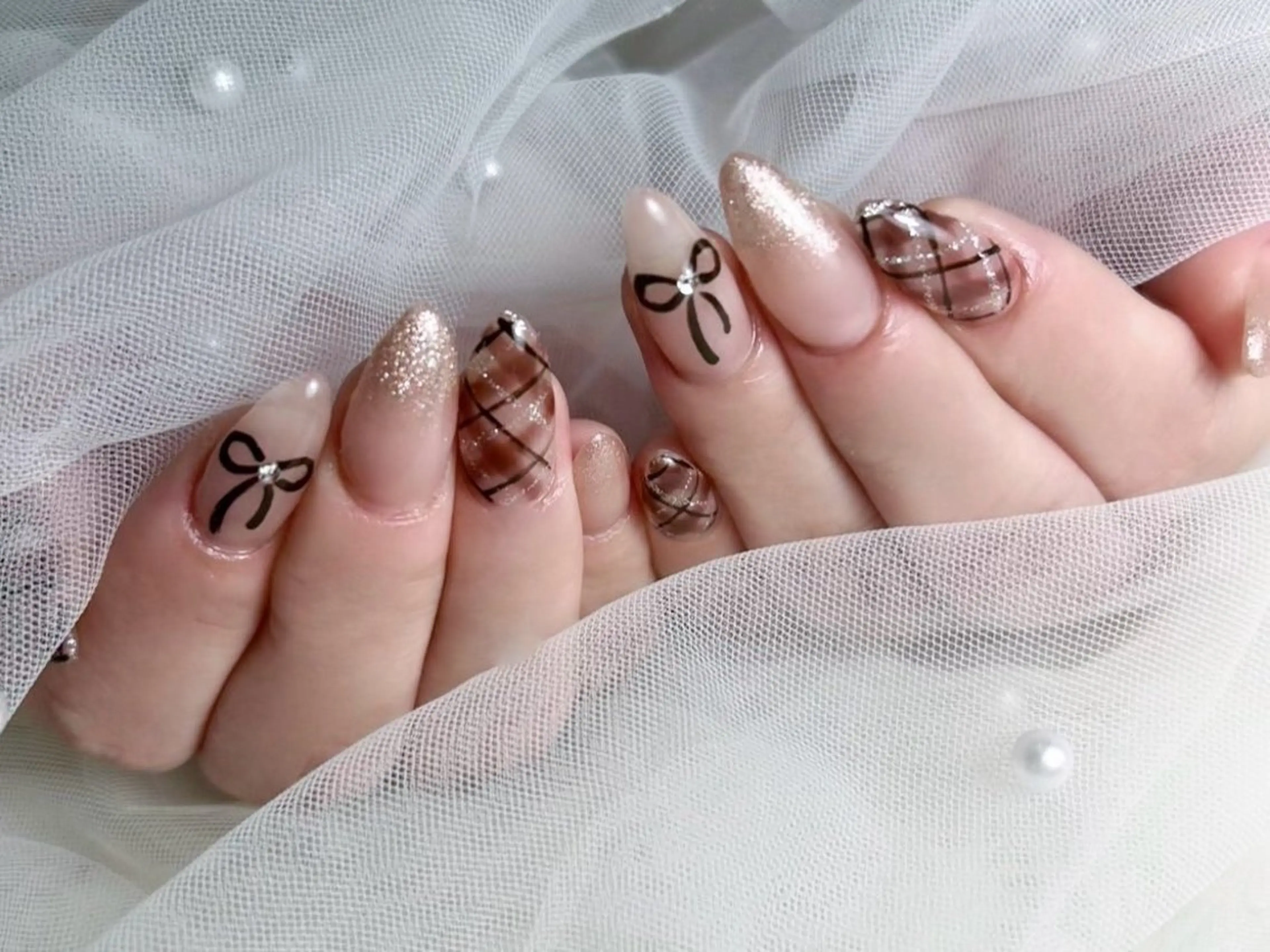 ネイル アートネイル ブラウン ハンドネイル Monart♡ あいりのネイルデザイン