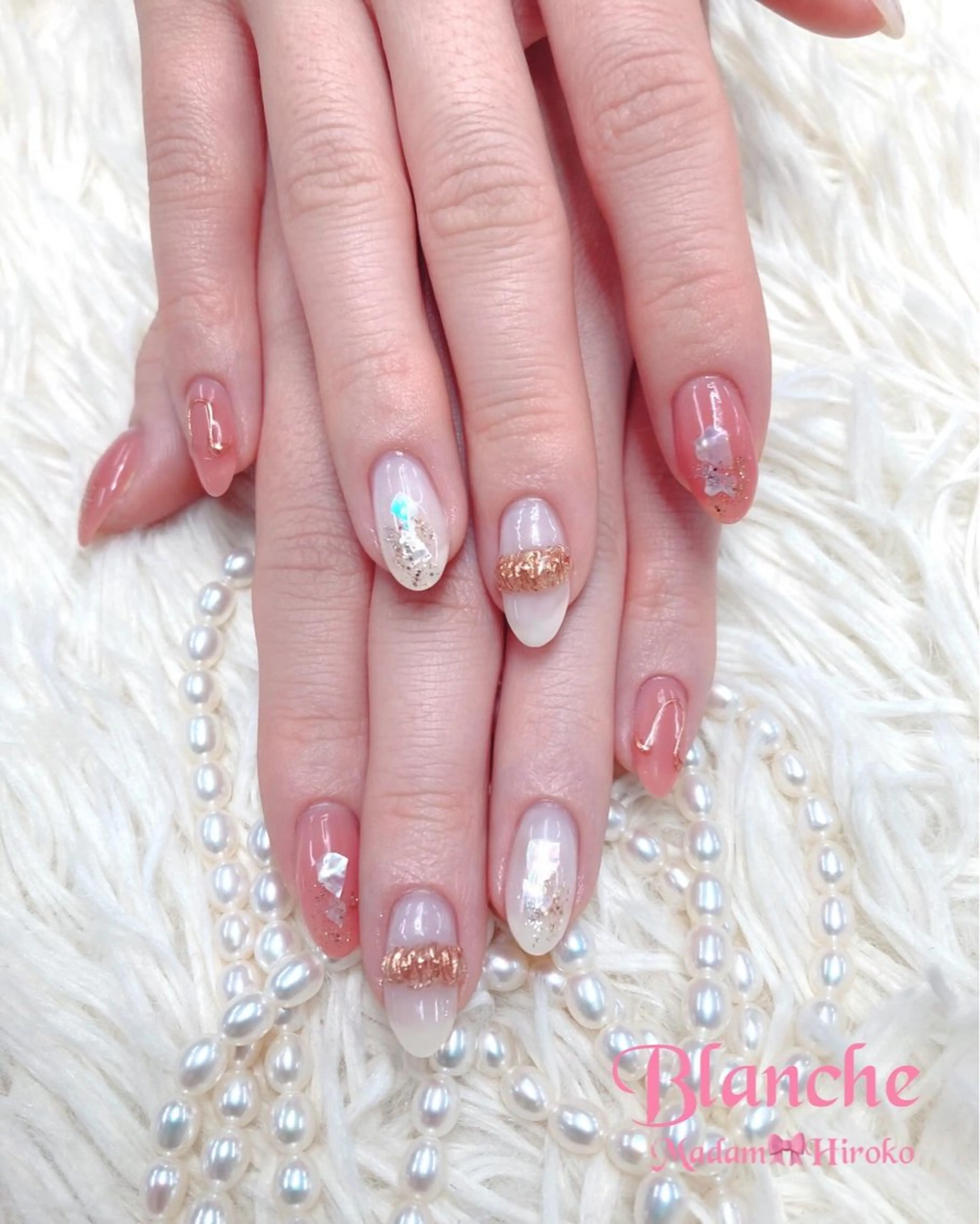 ネイル ピンク ホワイト Lianネイル 寛子Lianのネイルデザイン