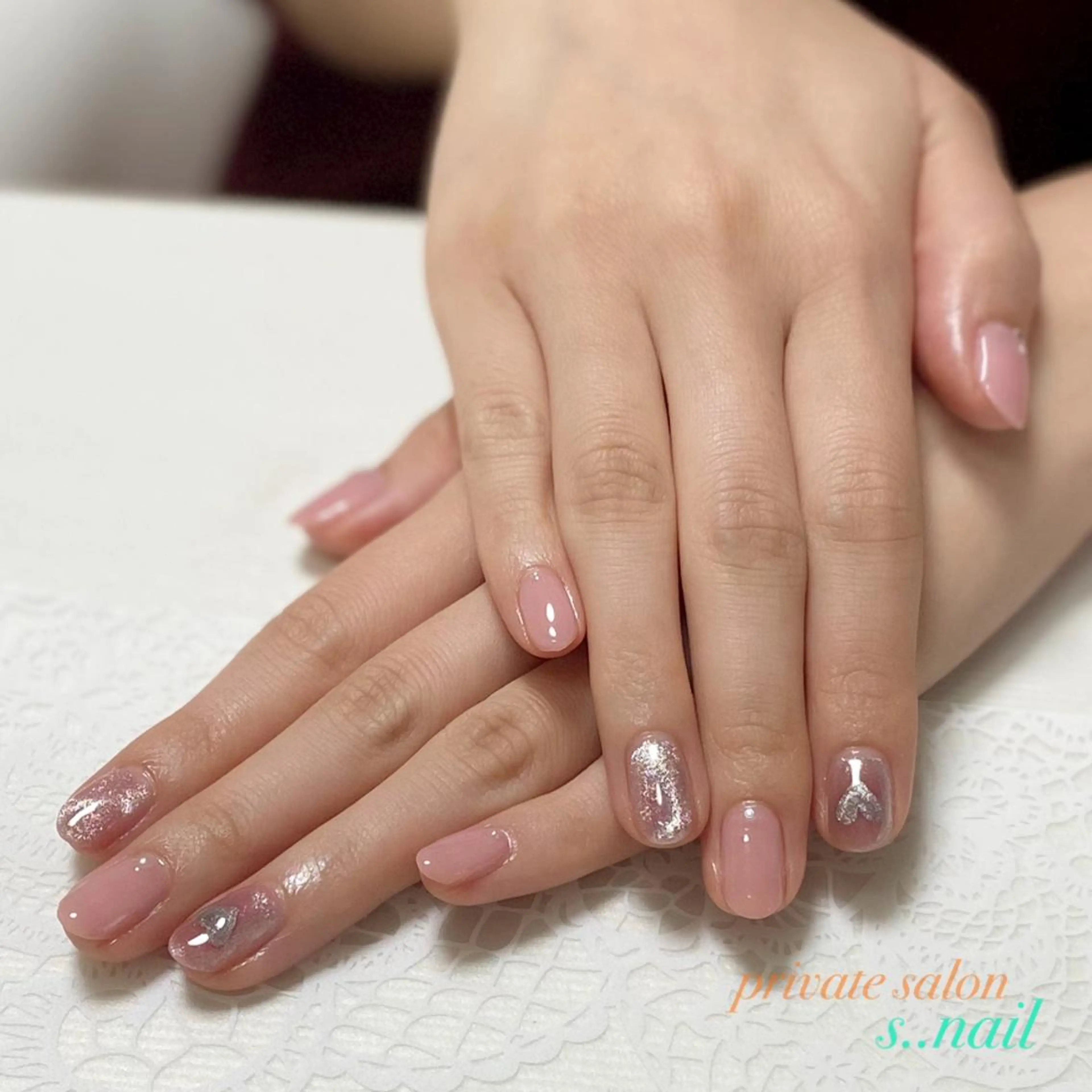 ネイル ジェルネイル マグネットネイル ピンク ハンドネイル フットネイル s..nail / MORITAのネイルデザイン