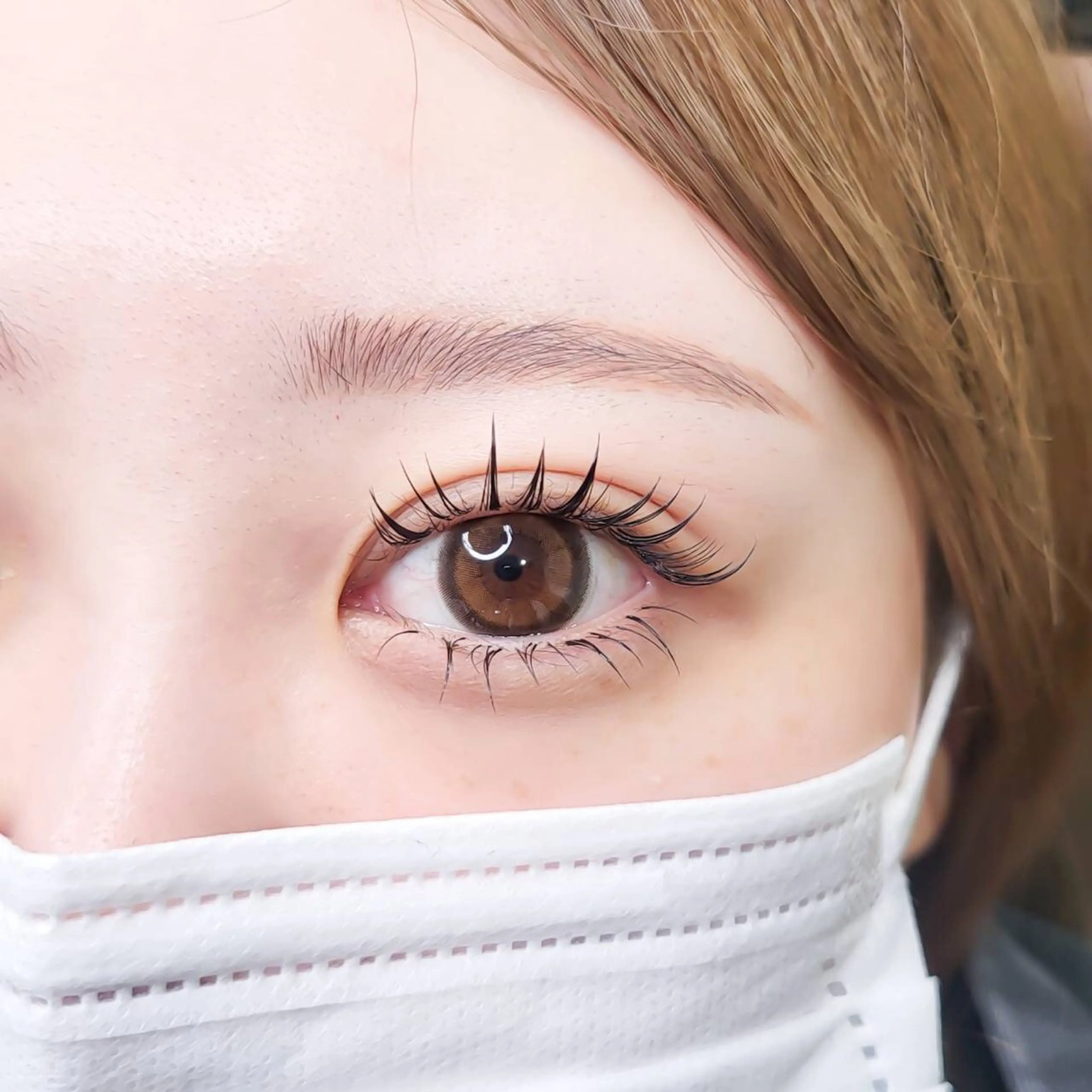 大人気!網紅(ワンホン)エクステ★まつげパーマをしてからもおすすめ◎の写真