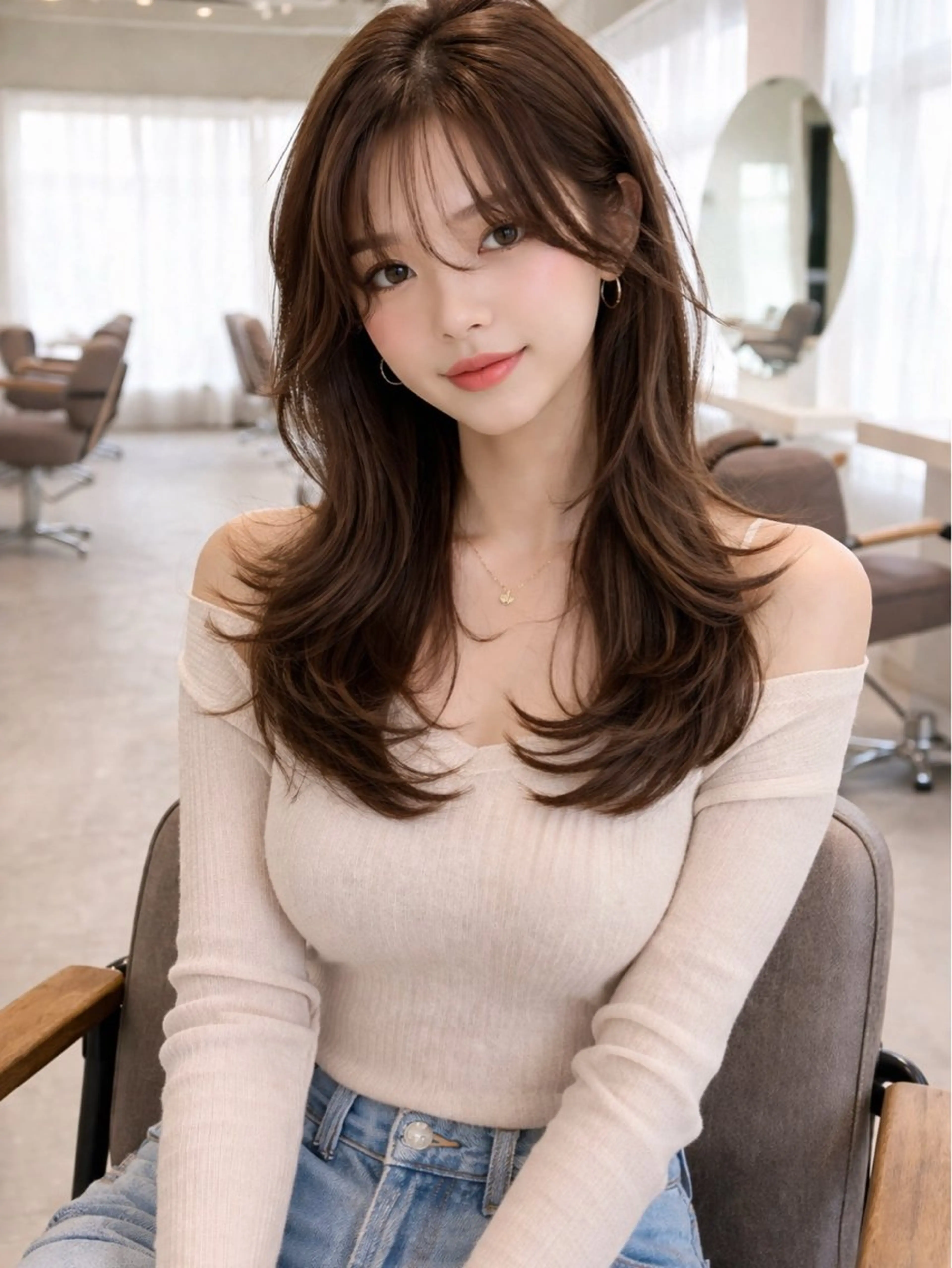 ロング カット ヘアカラー トリートメント repos京都 四条河原町店 ミルボンAujua認定サロン【ルポ】所属・むっちー/河原町/ 縮毛矯正/韓国ヘアーのヘアスタイル