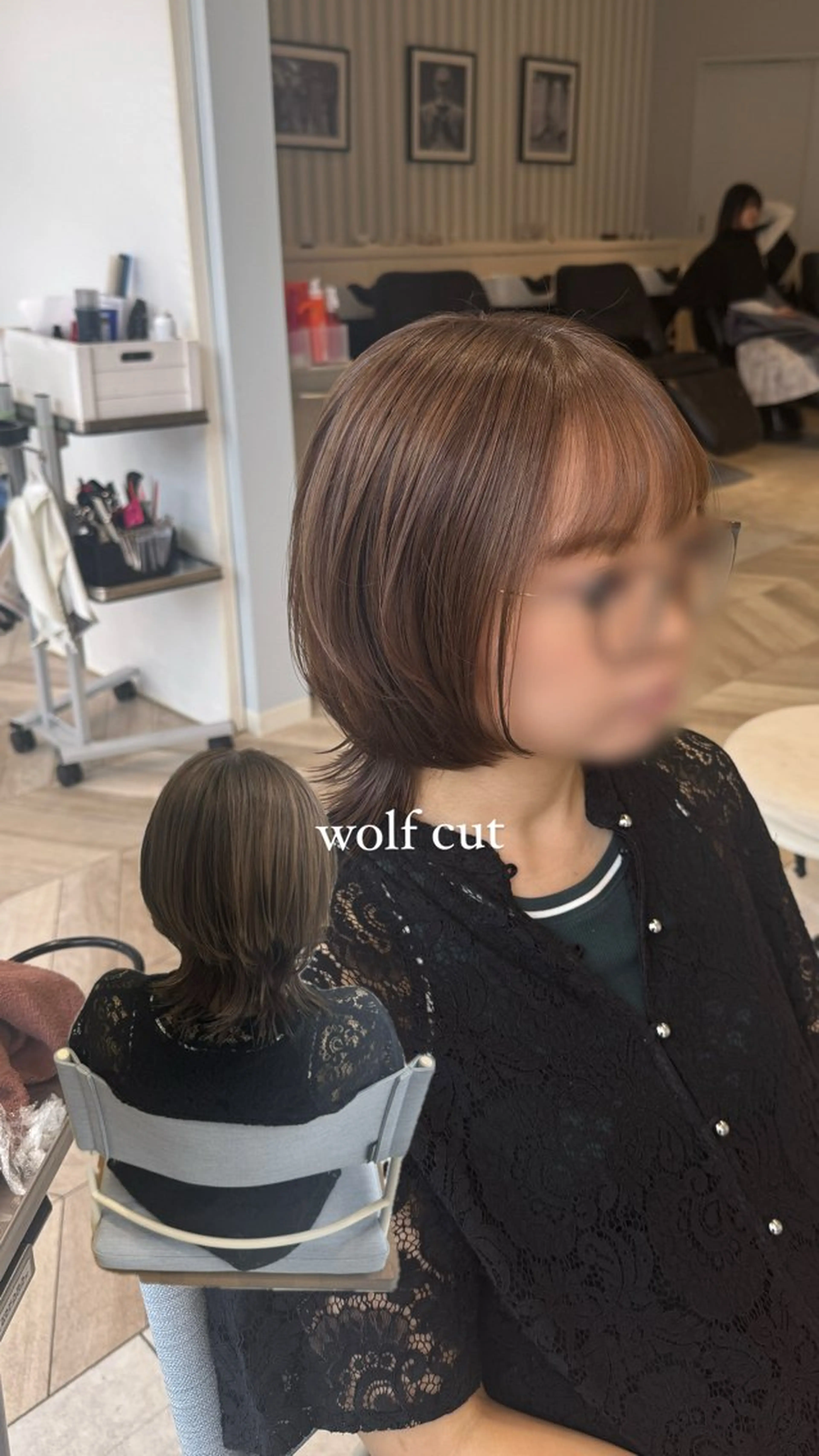 ミディアム カラー アッシュ ウルフカット レイヤーカット /𝓡𝓲𝓷🍎のヘアスタイル