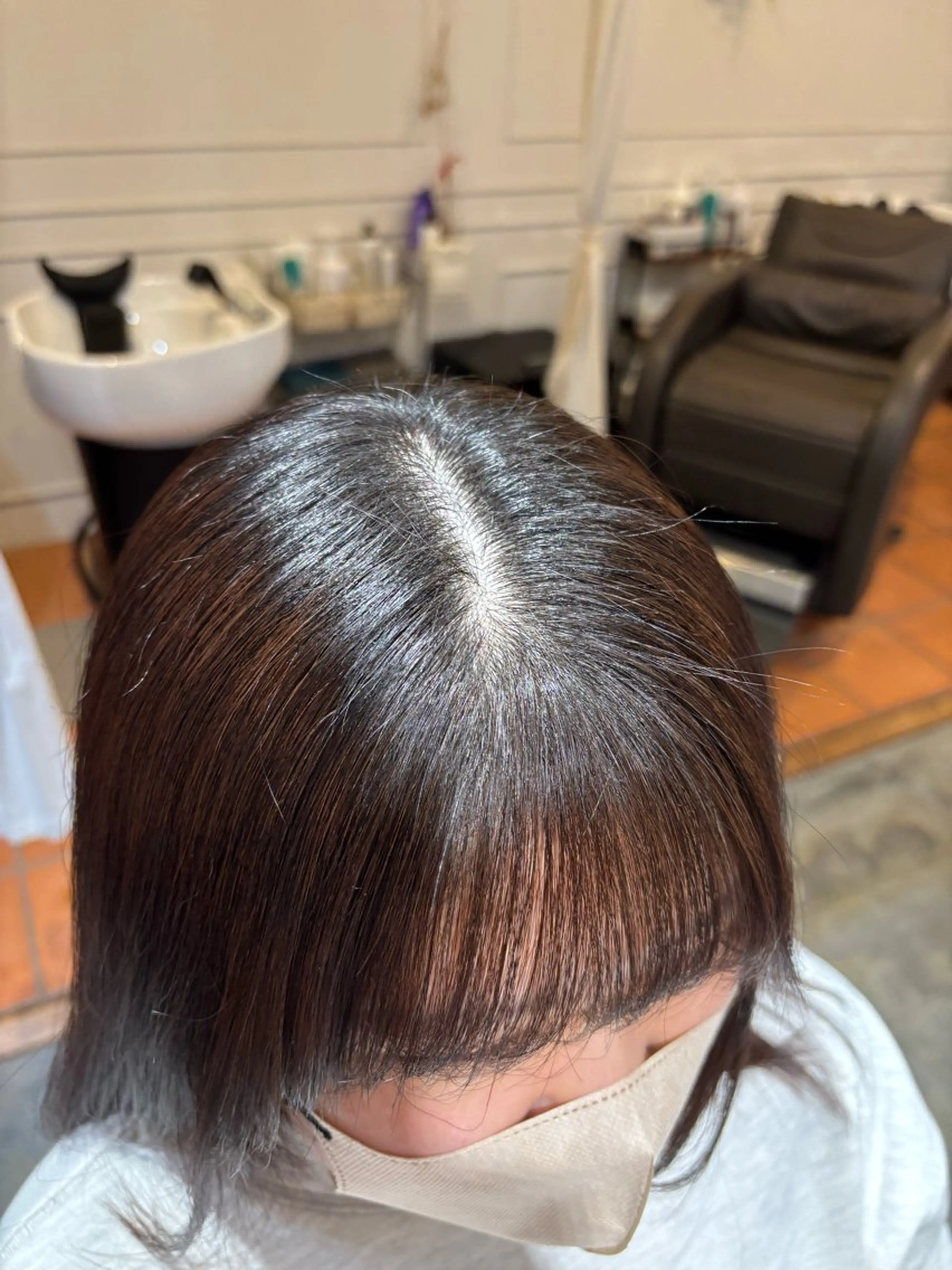 ミディアム ミディアムパーマ トリコヘアサロン 新井千智のヘアスタイル