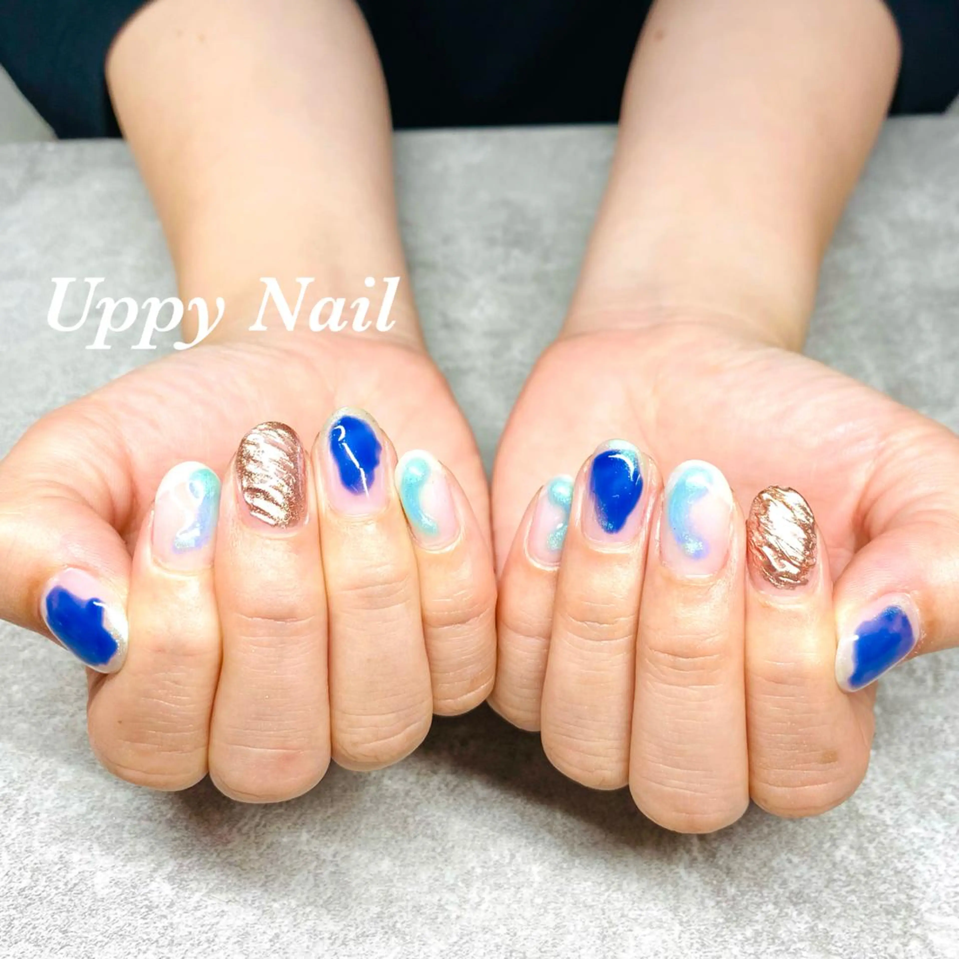 ネイル 持ち込み 夏ネイル ハンドネイル Uppy Nail ukyoのネイルデザイン