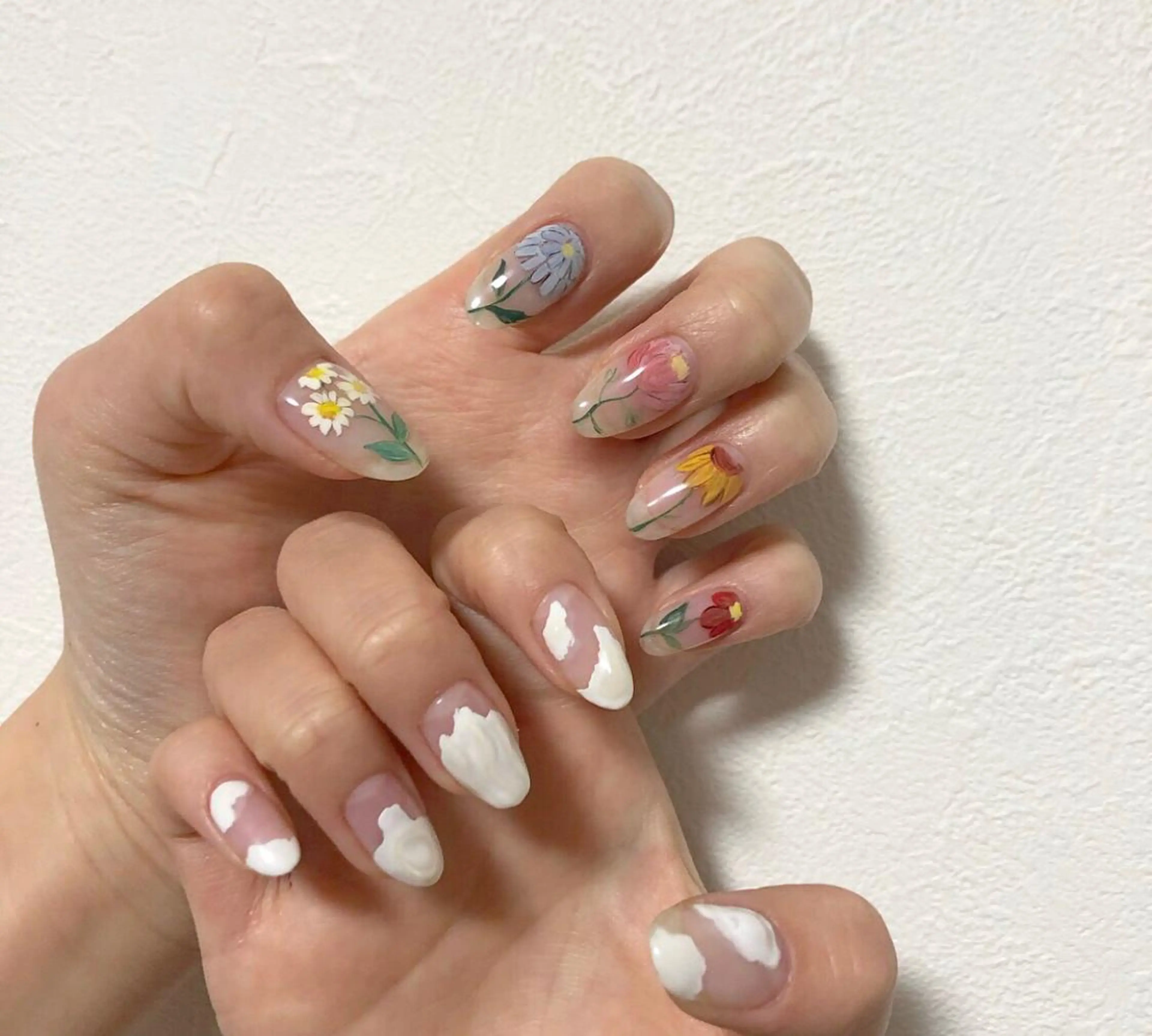 ネイル フラワーネイル 持ち込み mellow mのネイルデザイン