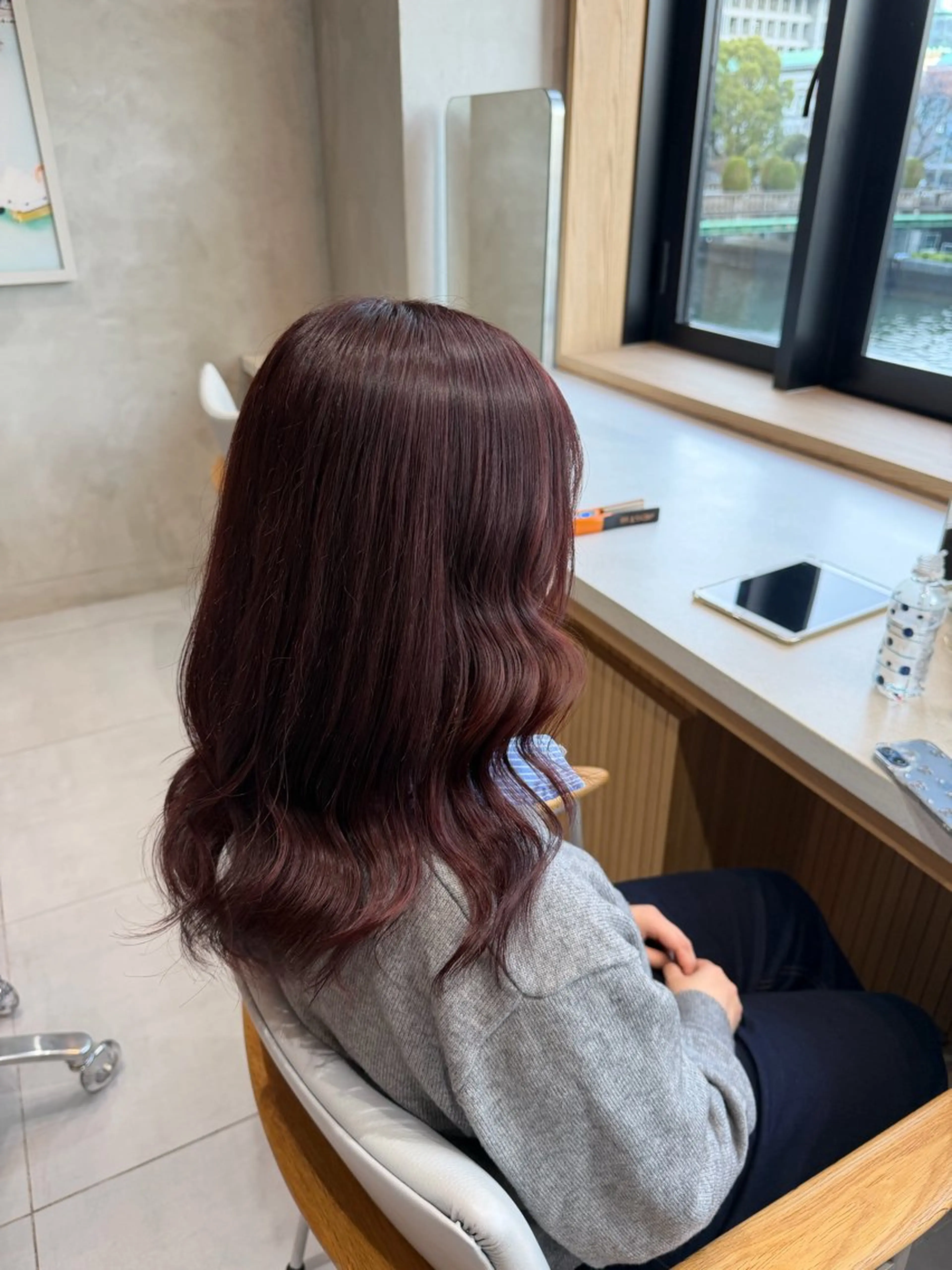 セミロング カラー ボルドーカラー カット ヘアカラー 村田 未来のヘアスタイル