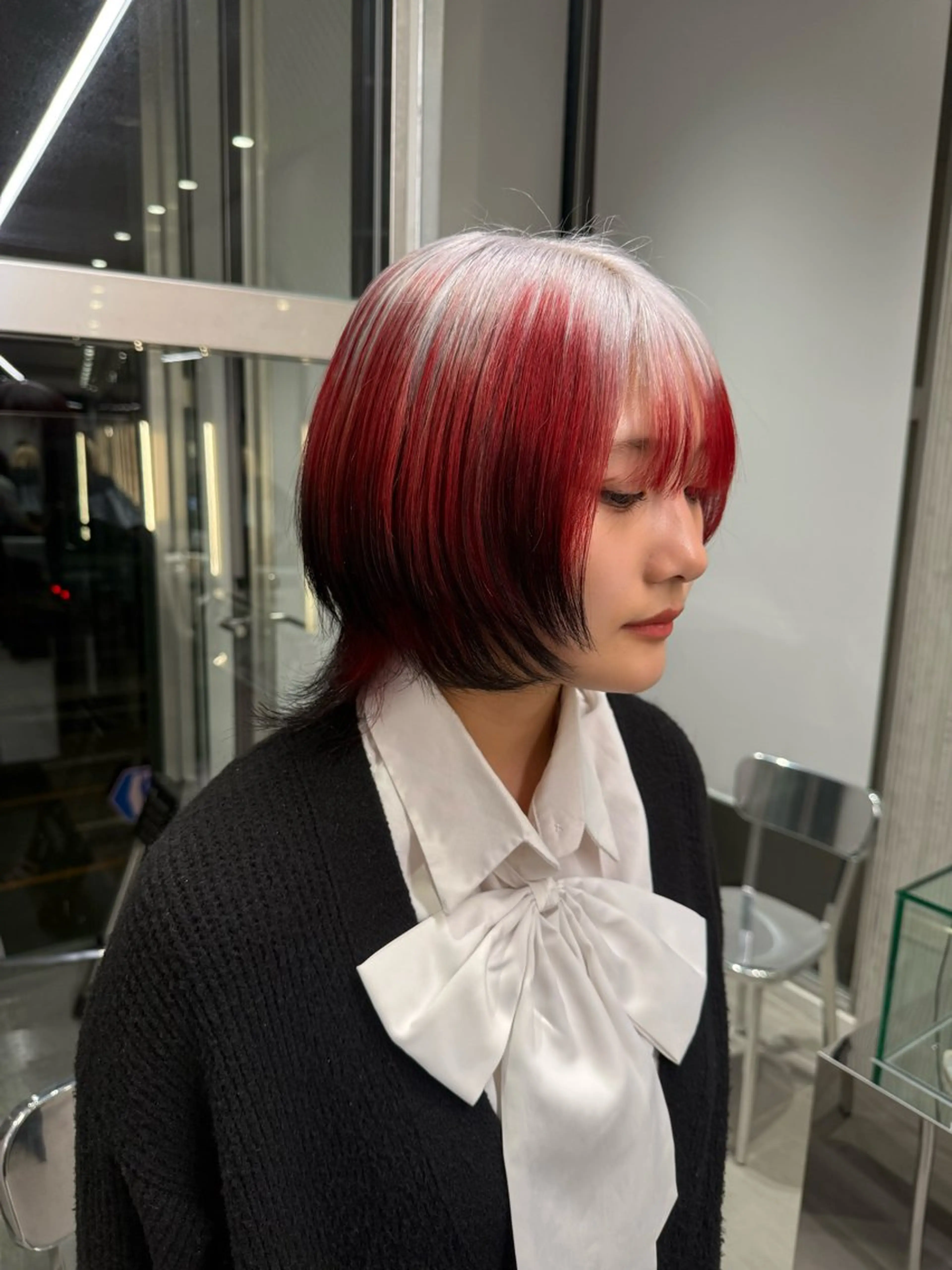 ミディアム カラー 縮毛矯正 ヘアカラー 村田 旭のヘアスタイル