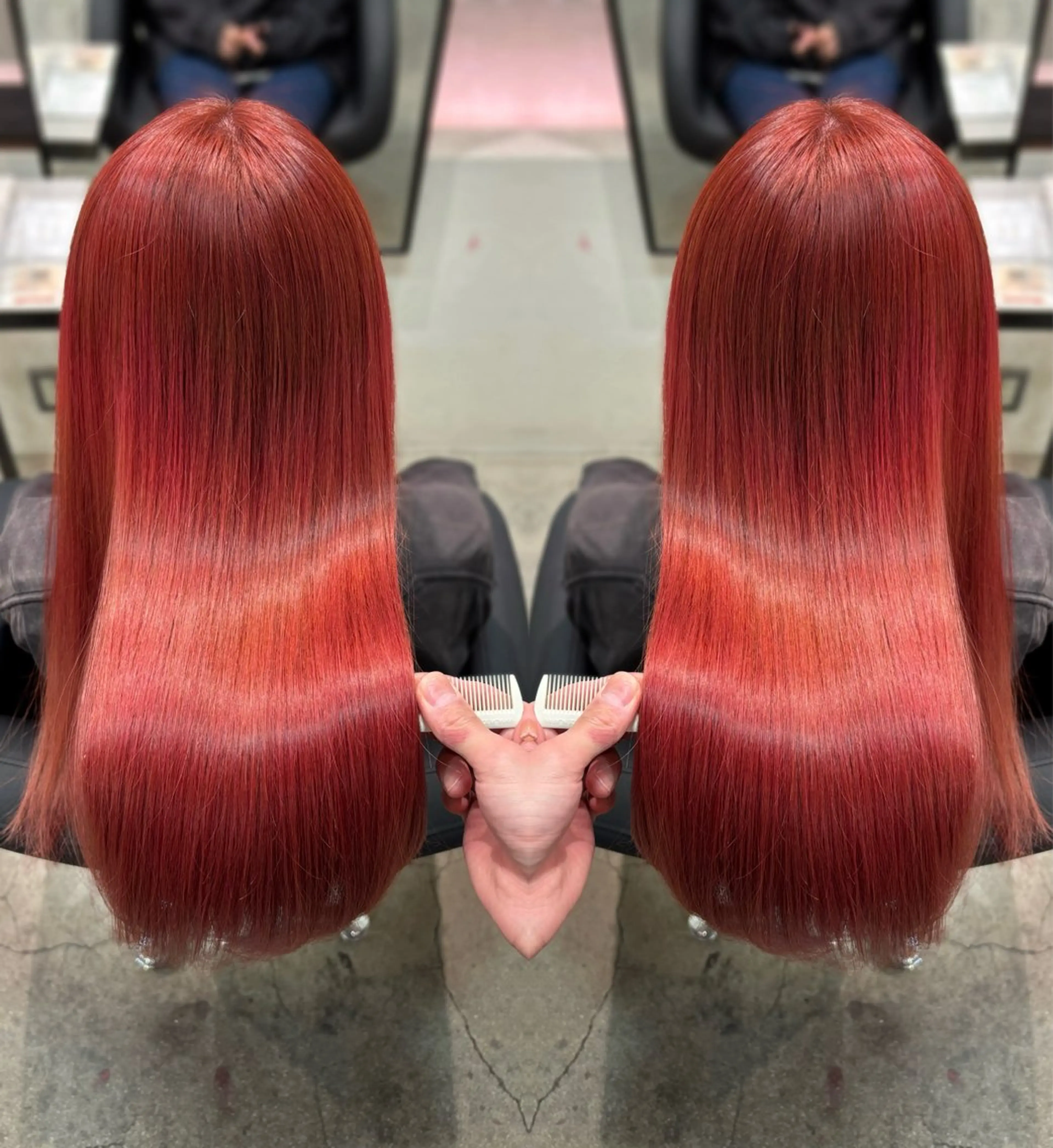 ロング カット ヘアカラー トリートメント 平山 正樹のヘアスタイル