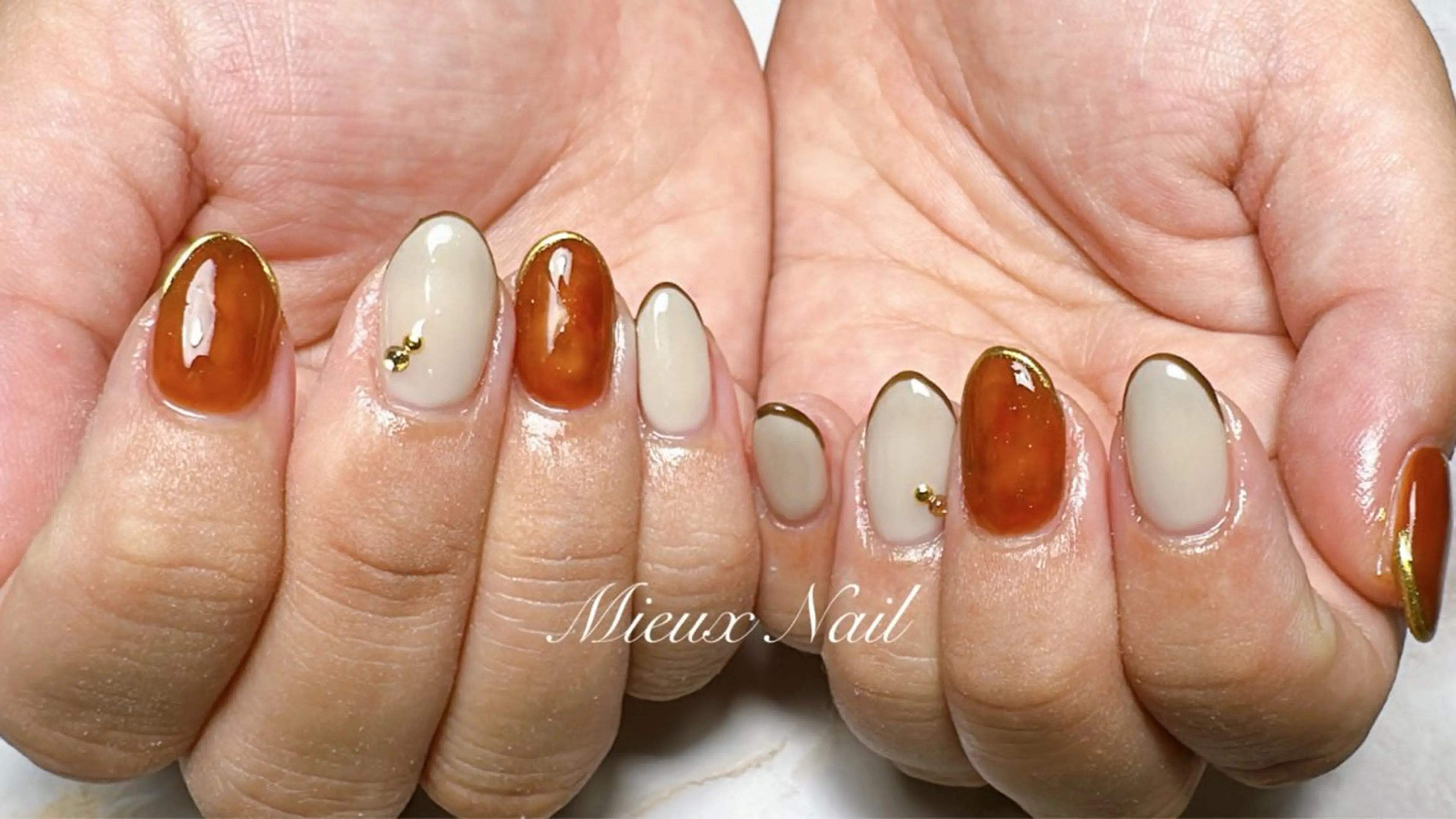 ネイル ブルー ジェルネイル パラジェル ハンドネイル 市川 麻衣子のネイルデザイン