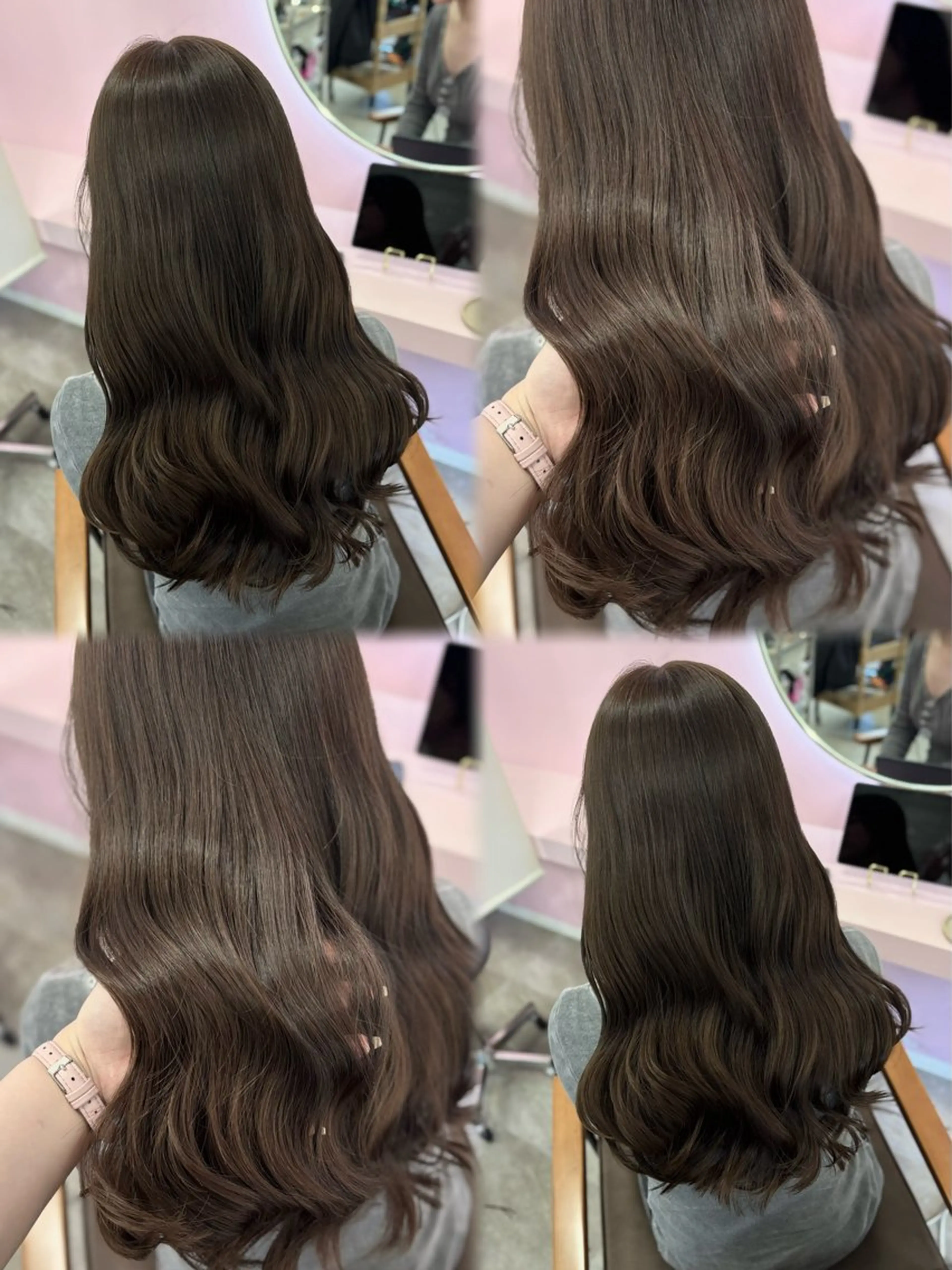 ロング カラー ブリーチ ブラウンカラー 透明感カラー ココアブラウン ダブルカラー カット ヘアカラー トリートメント ヘッドスパ 𝑴𝒊𝒌𝒖💝 透明感モテカラーのヘアスタイル