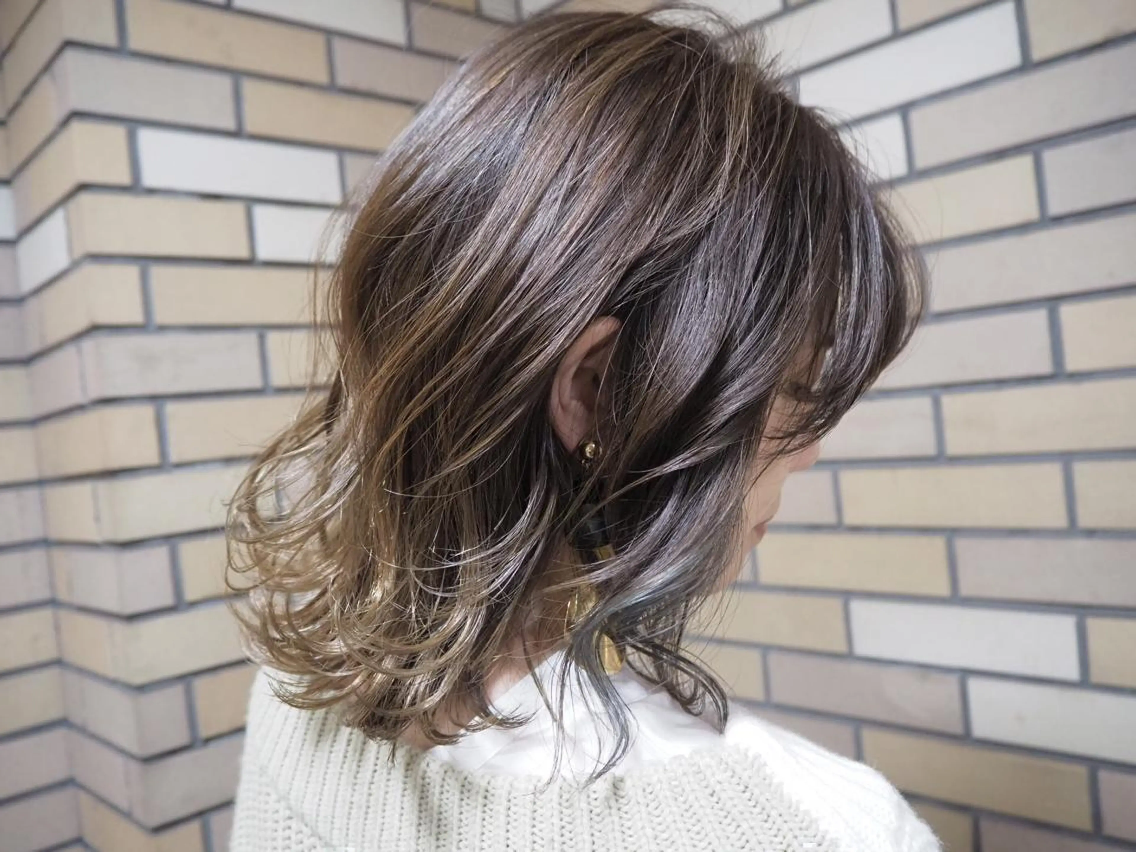 ミディアム カラー カット ヘアカラー トリートメント 菅村 勇亮のヘアスタイル