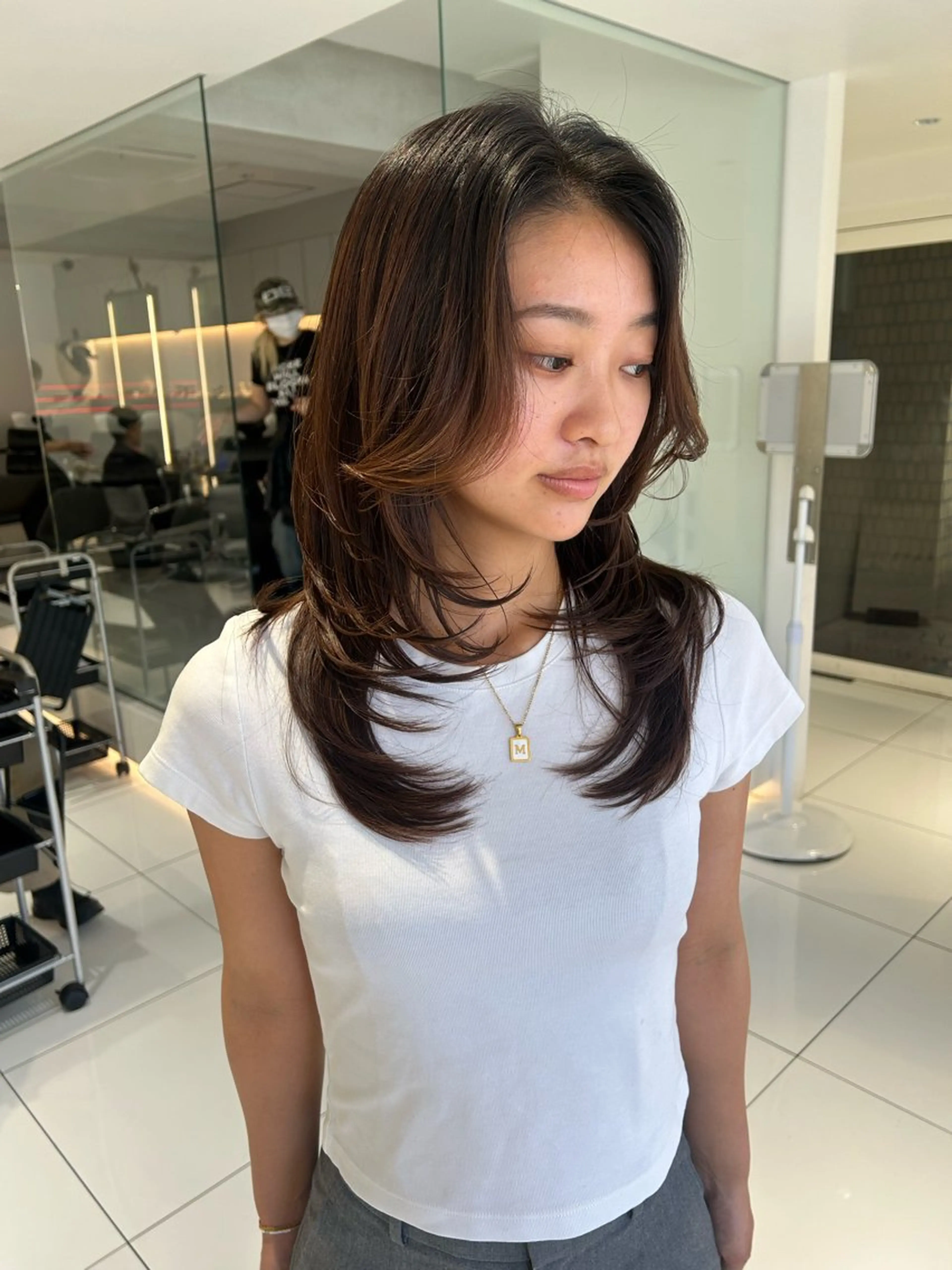 セミロング カラー レイヤーカット カット 海外レイヤー /NAGISAのヘアスタイル