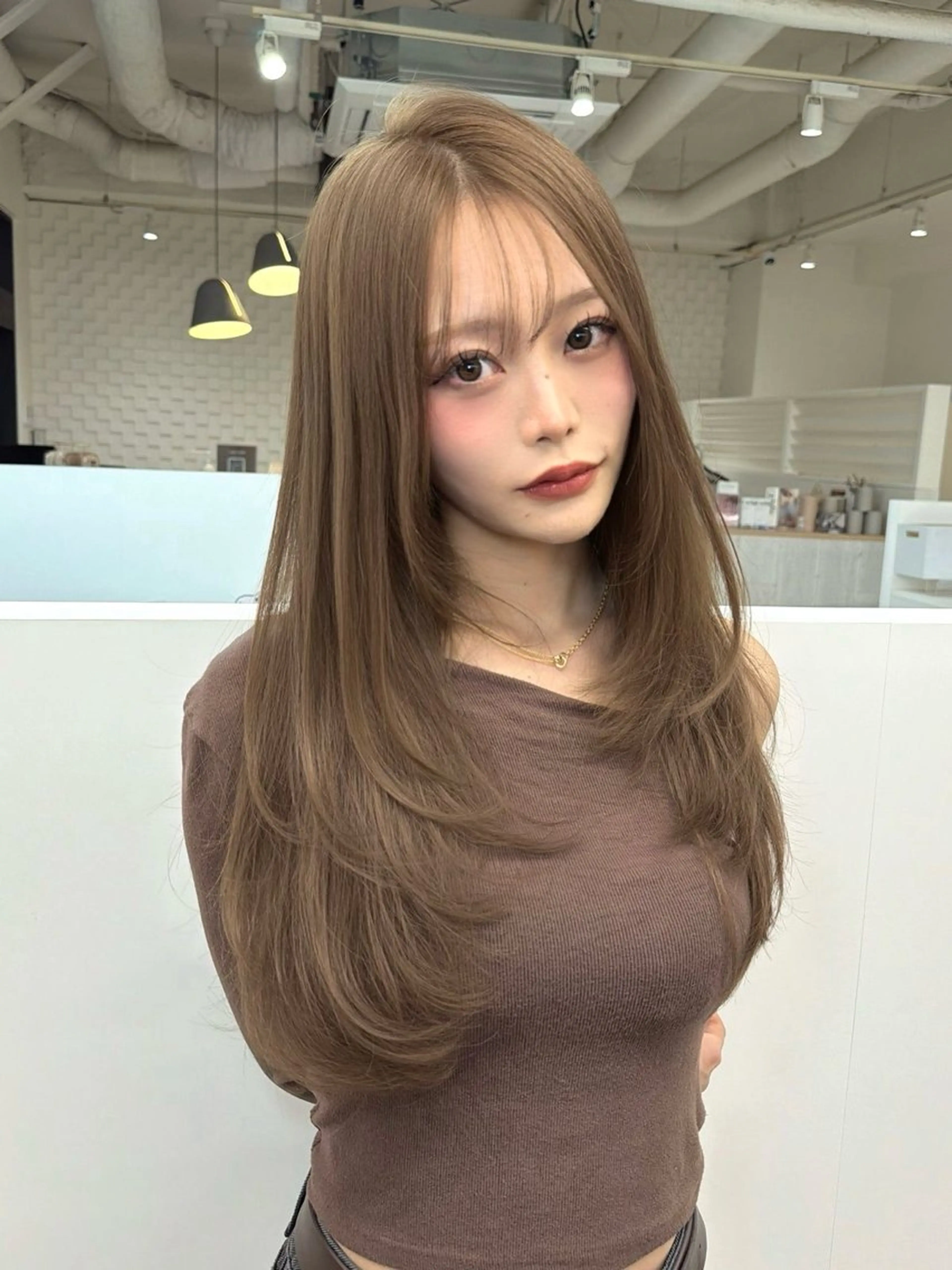 ロング レイヤーカット 小顔カット ショートカット /バレイヤージュ✨のヘアスタイル