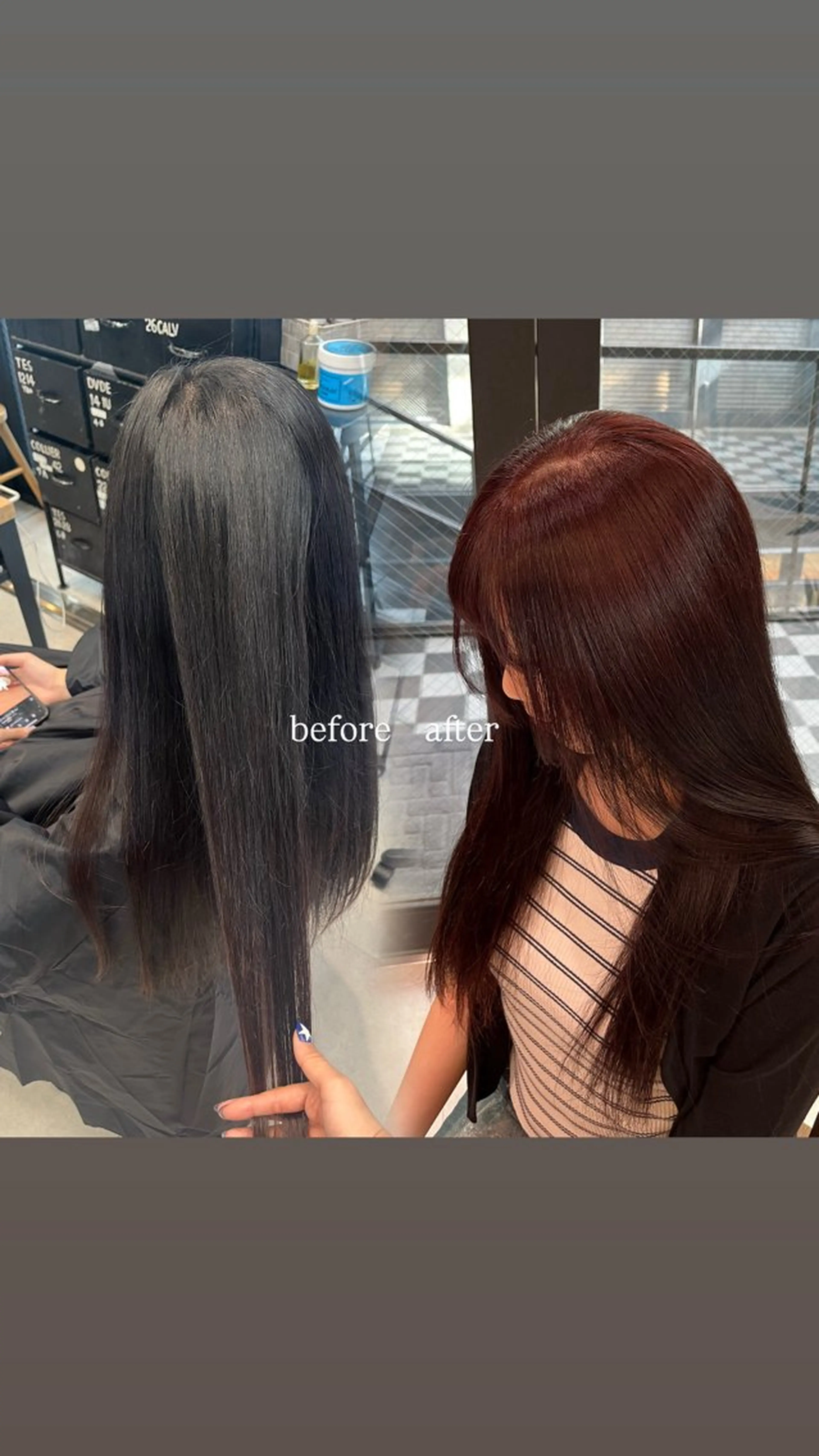 ブリーチ無しレッドカラー（1stepトリートメント込）の写真