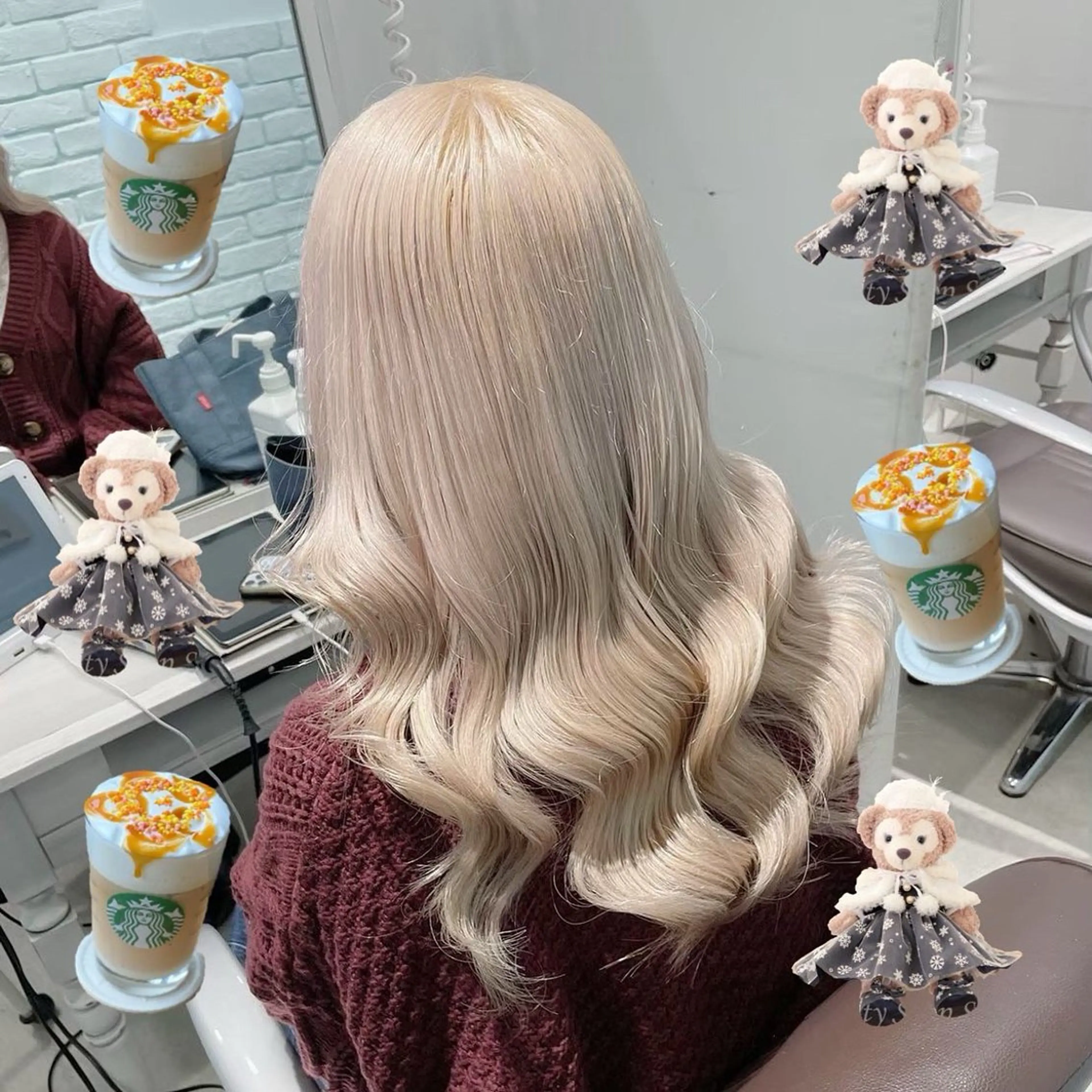 セミロング カラー アッシュ アッシュグレー ベージュカラー ブリーチ ブロンド ヘアカラー トリートメント 【美髪ハイトーン】 髪質改善/大和🎀のヘアスタイル