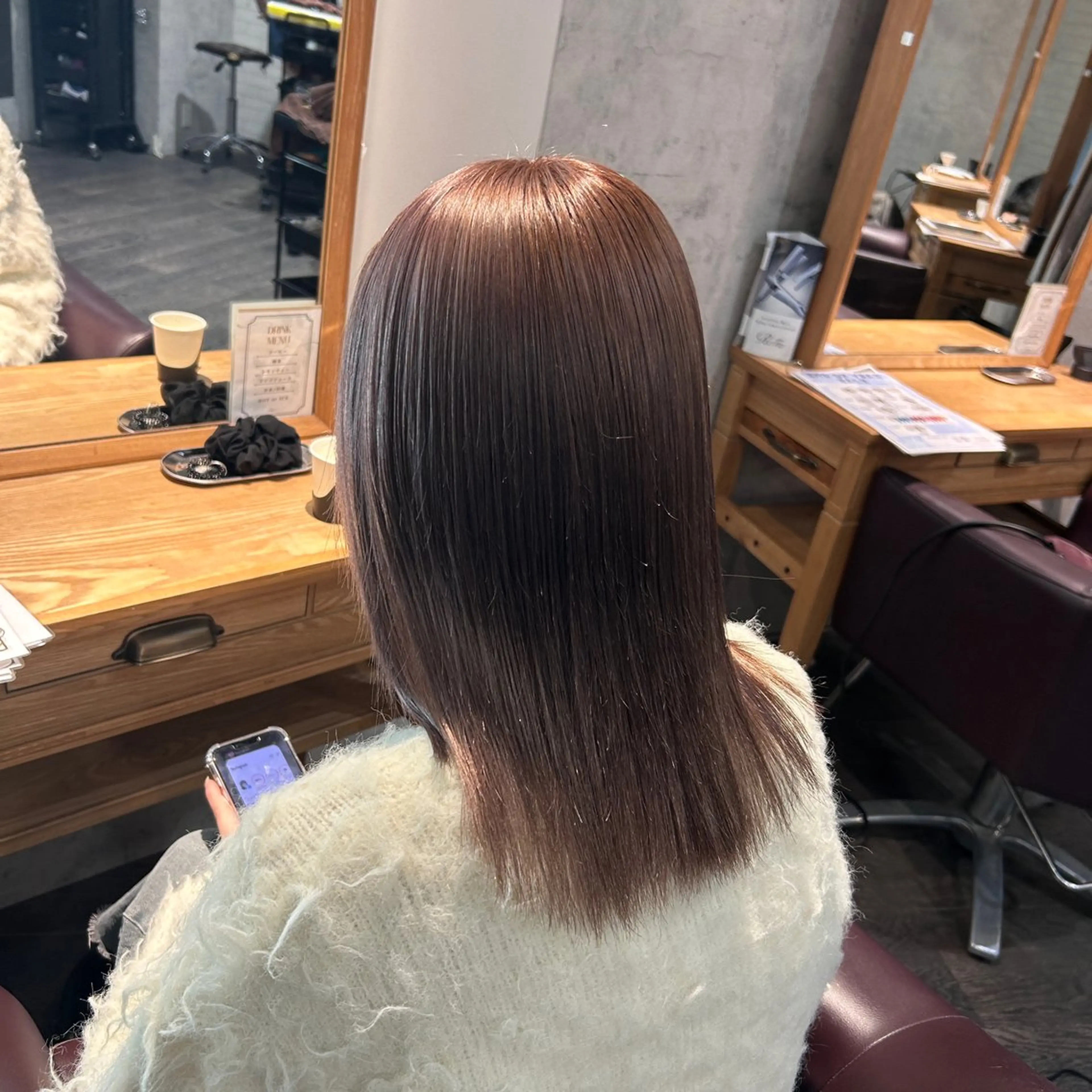 ミディアム カラー ヘアカラー トリートメント ブリーチ/エクステ/ 新宿/アリルのヘアスタイル