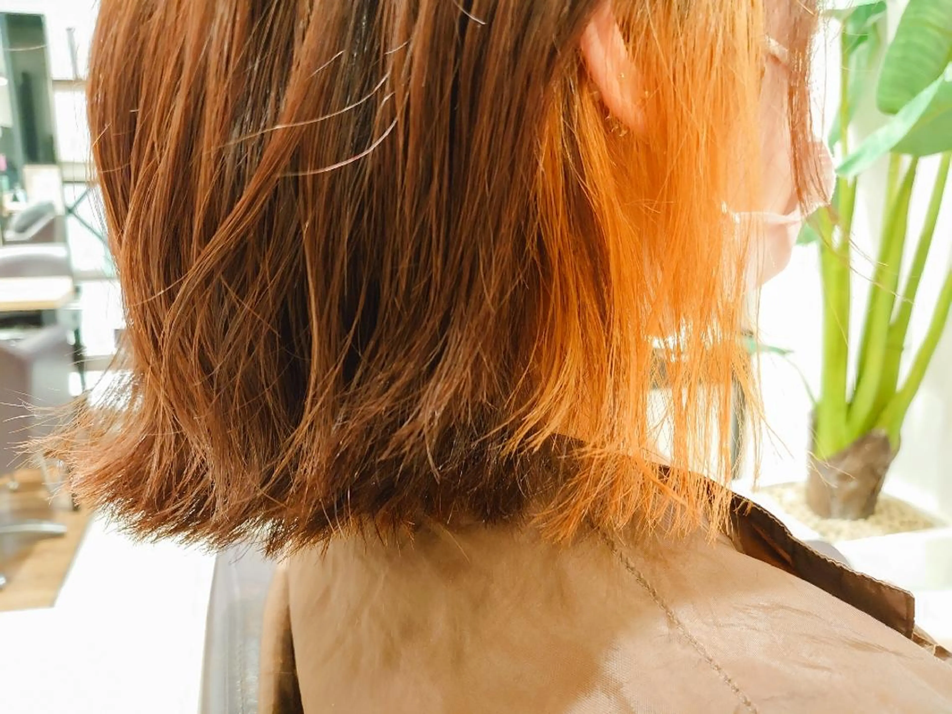 カラー ミディアム オレンジ 髪質改善/ブリーチ 田代 龍我のヘアスタイル