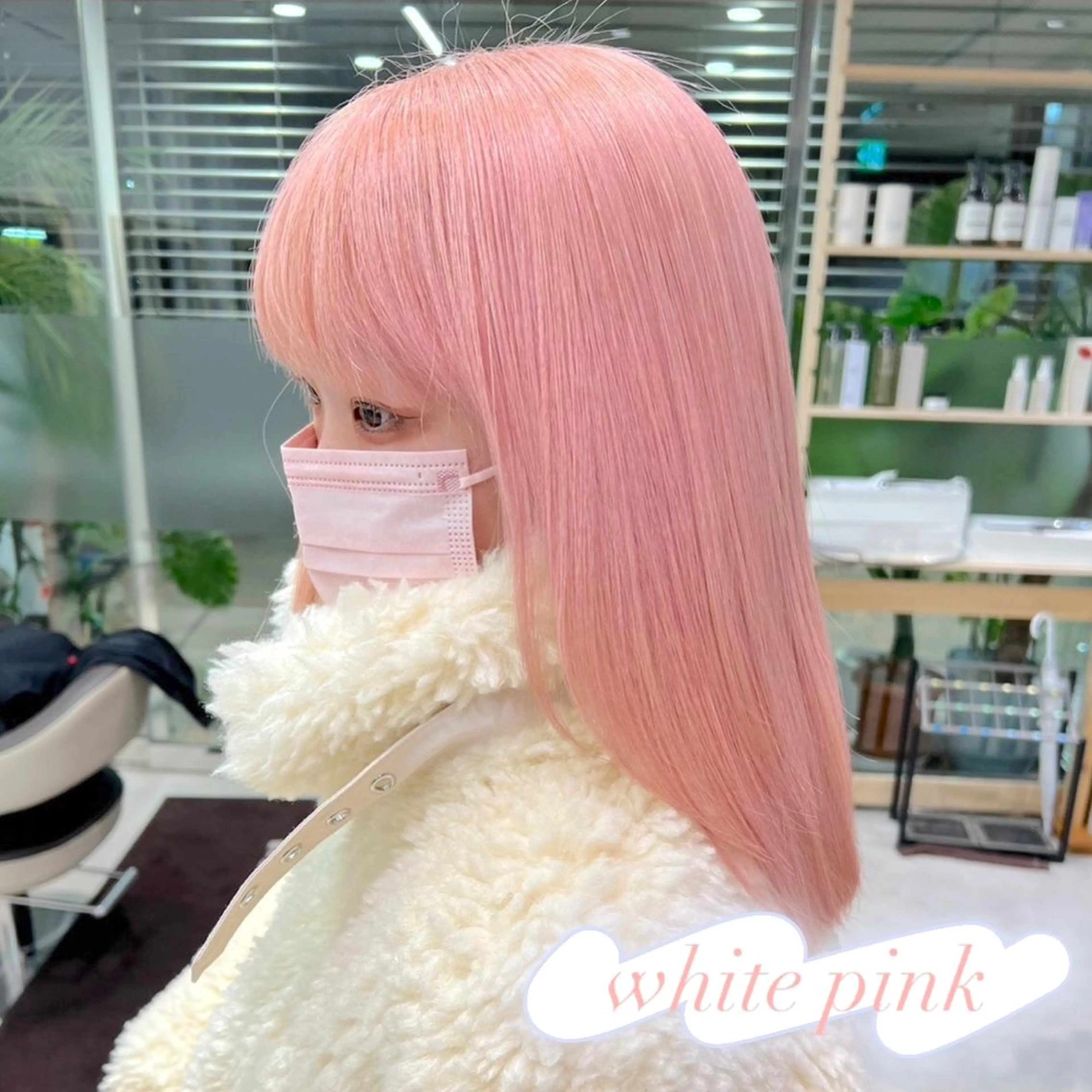 セミロング カラー ハイトーンカラー ピンクカラー ヘアカラー ピンクカラー🎀/ ミルクティー🍼花音のヘアスタイル
