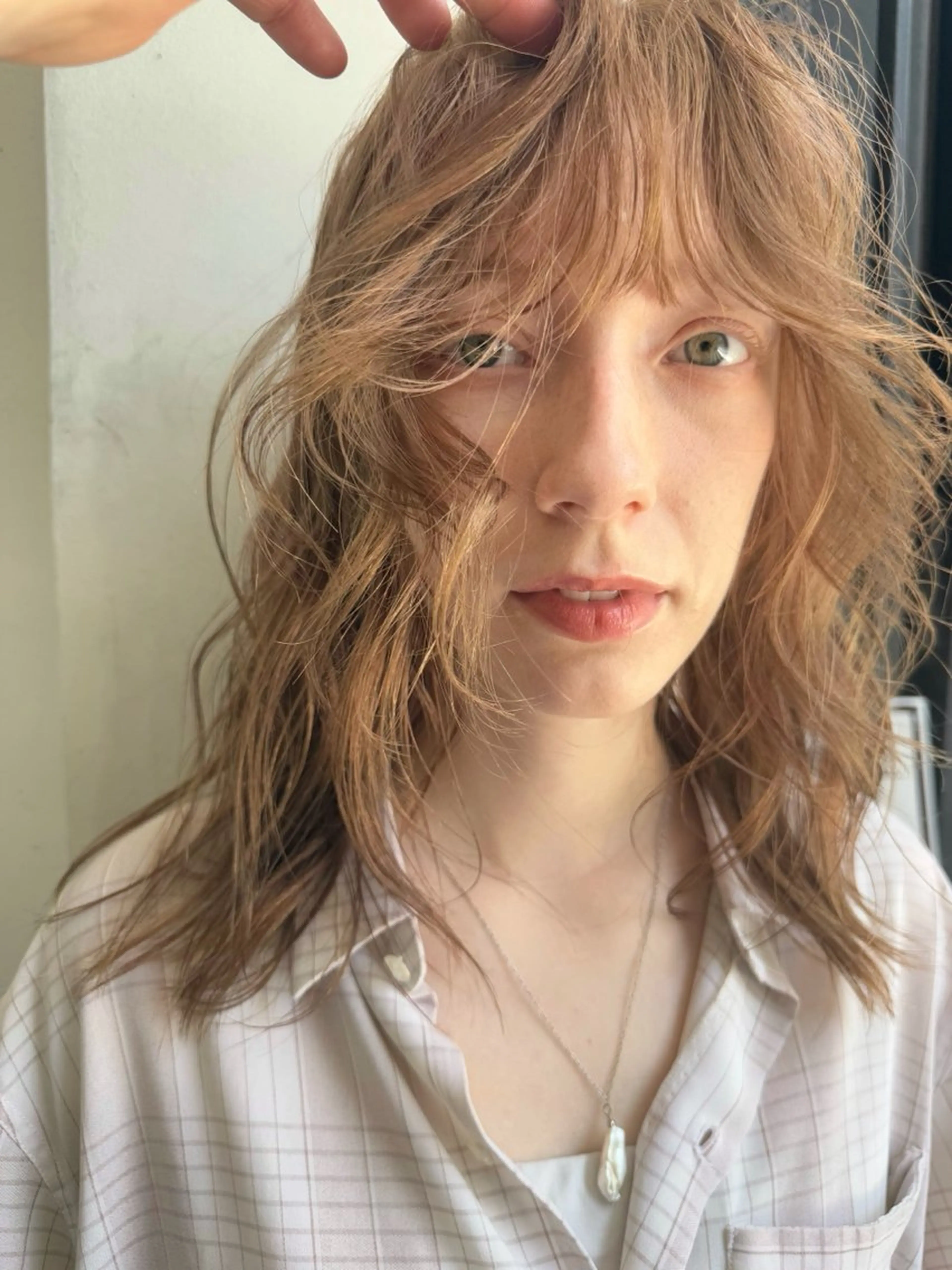 ミディアム カラー ベージュカラー ミルクティーベージュ カット ヘアカラー トリートメント 森貴裕/ベージュ/ パーマ/オリーブのヘアスタイル