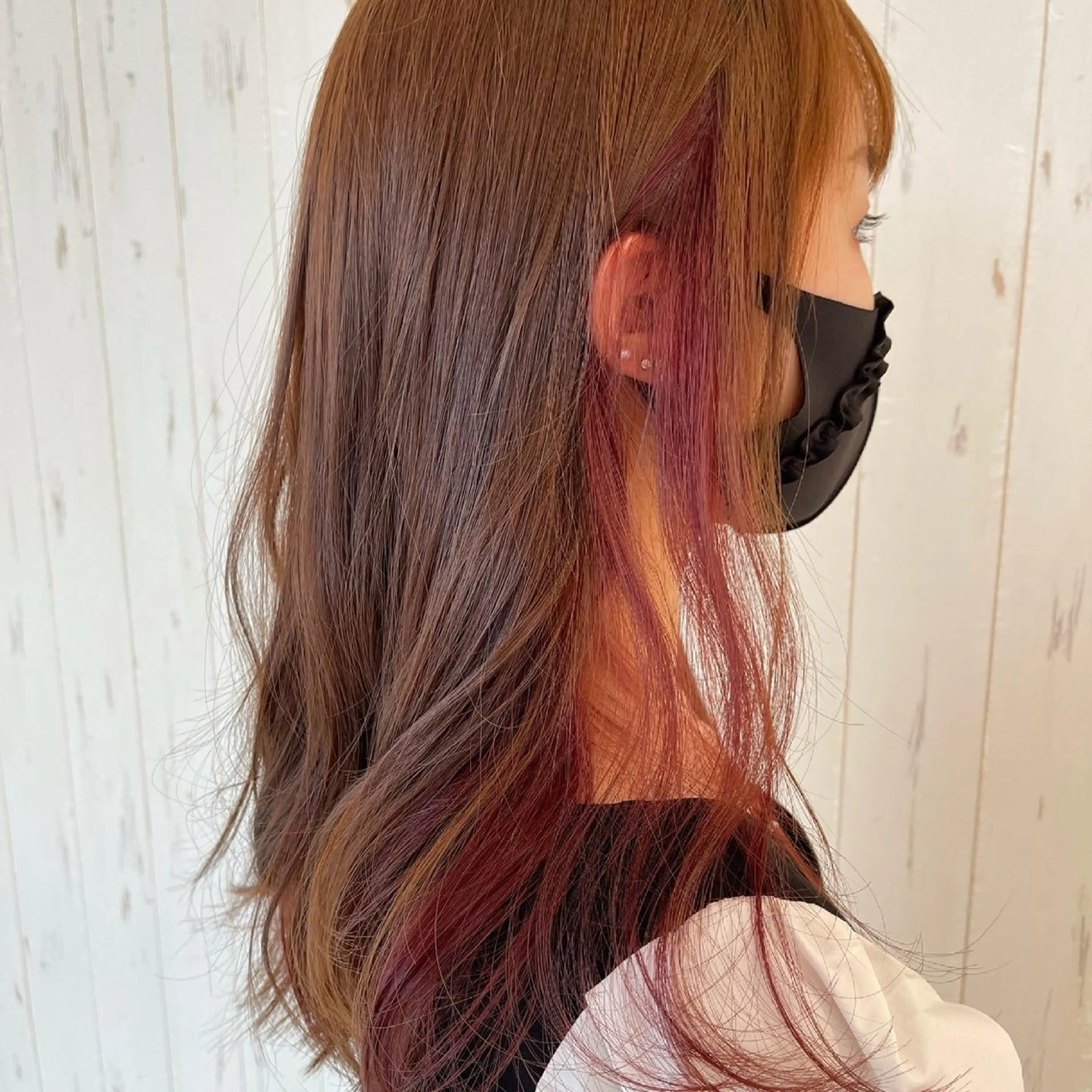 セミロング カラー インナーカラー 髪質改善/ハイライト 小林秀樹のヘアスタイル