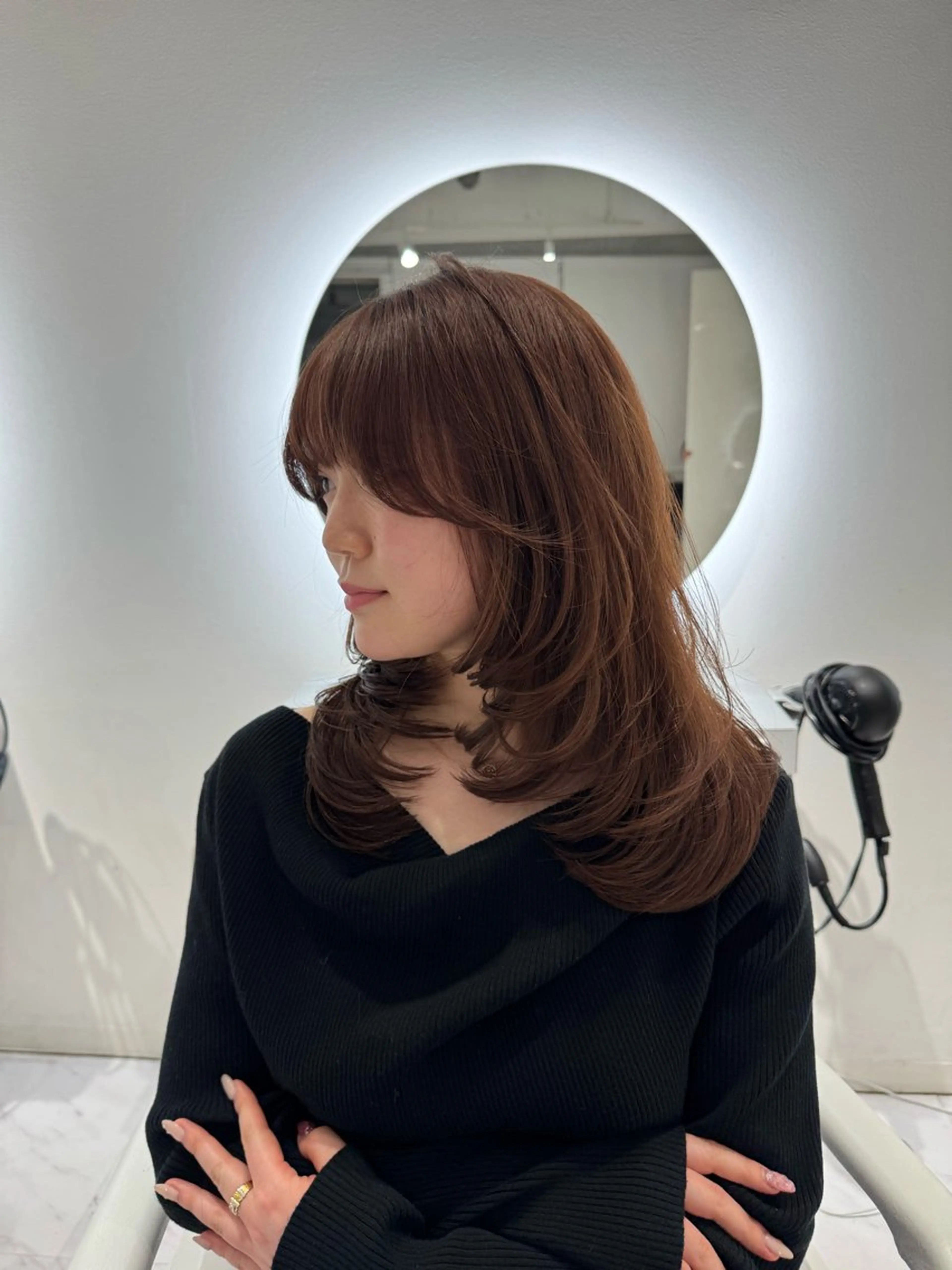 セミロング rina/デザイン カラー/上野のヘアスタイル