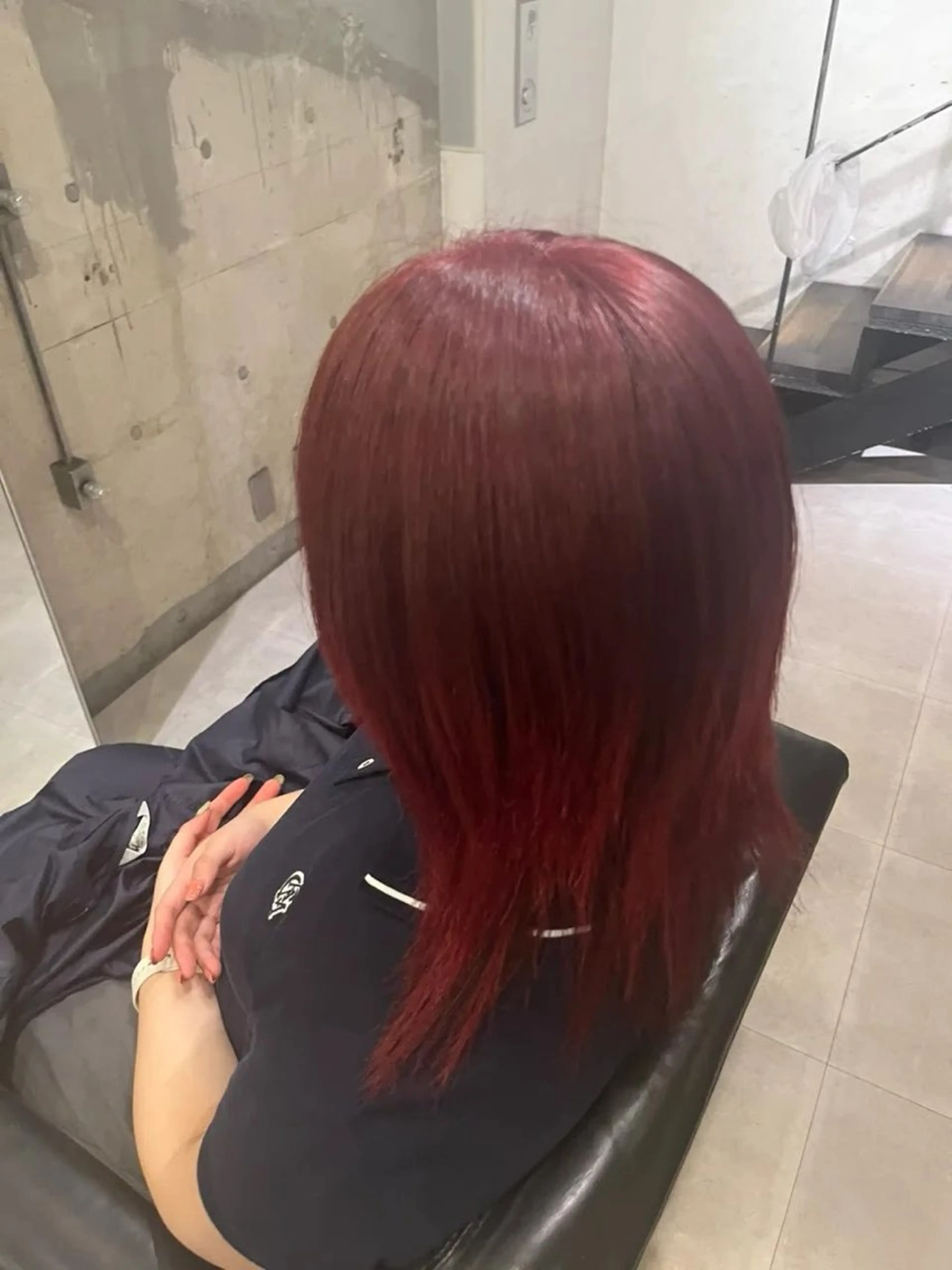 ミディアム カラー ブリーチ ブリーチなしカラー レッドカラー ヘアカラー «料金🆓カット モデル»キリ🌿のヘアスタイル