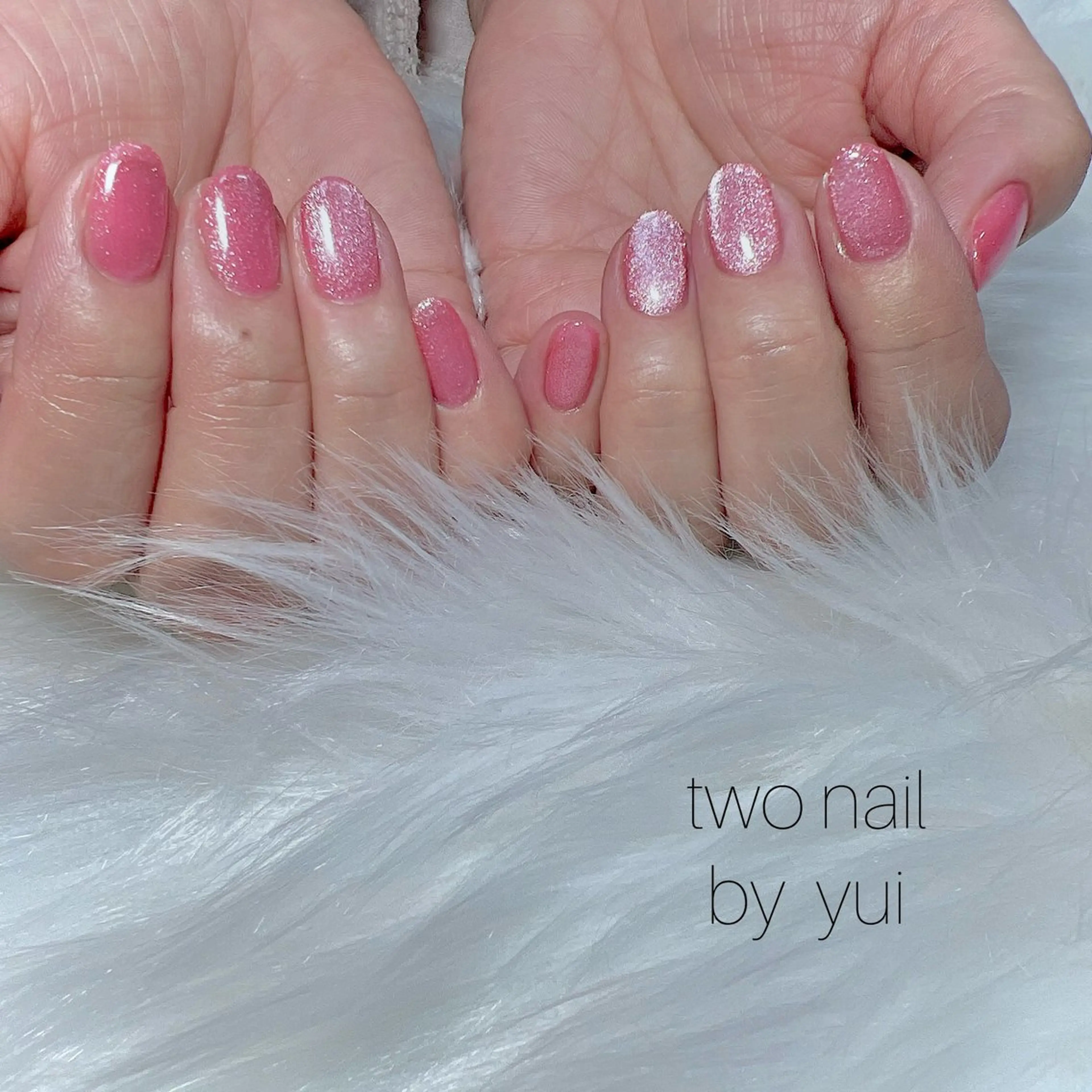 ネイル マグネットネイル ネイルチップ ホワイト ハンドネイル two nailのネイルデザイン